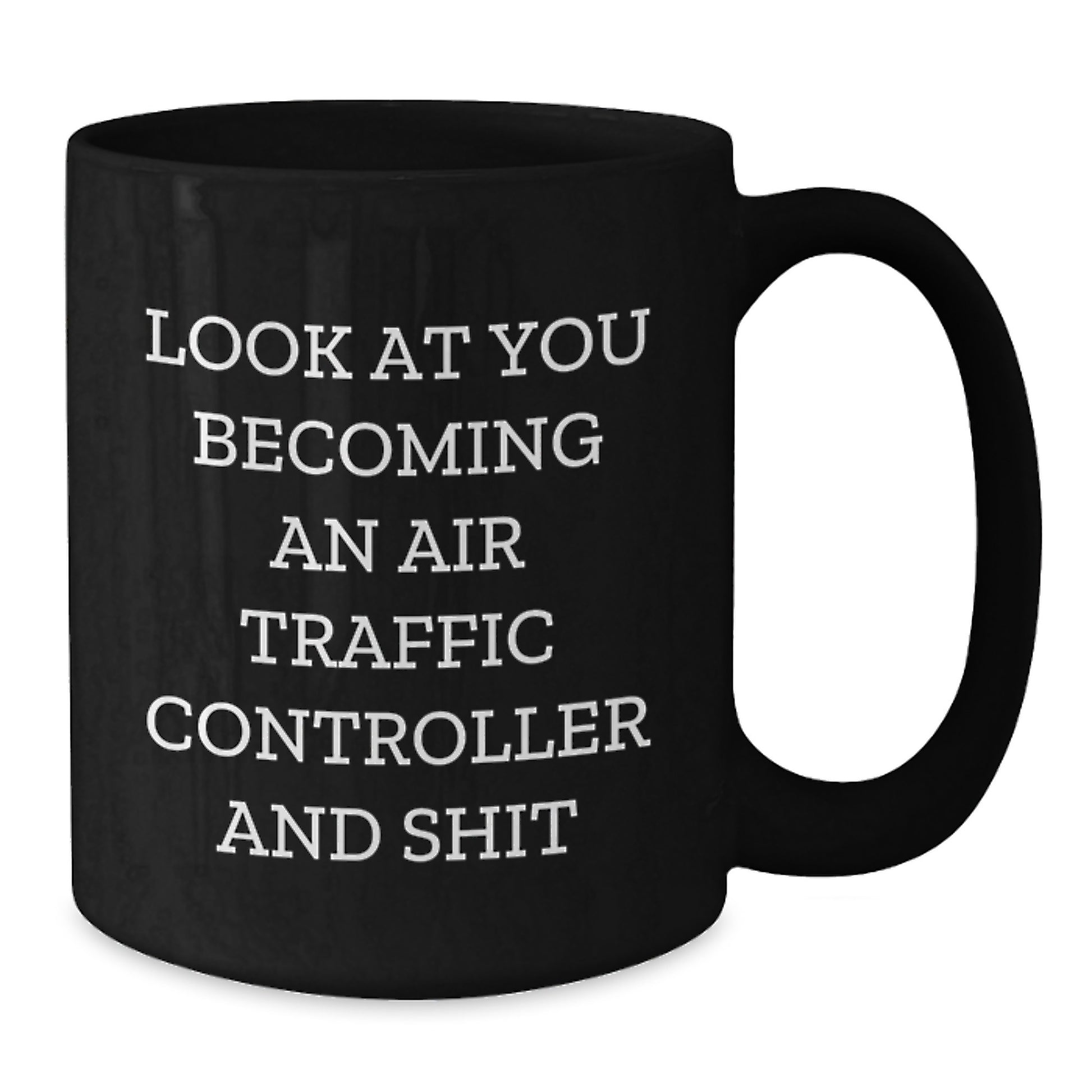 Funny Air Traffic Controller Gifts for Men Woman - Black Coffee Mug for Graduation Unique Presents from Friends Family - Additional