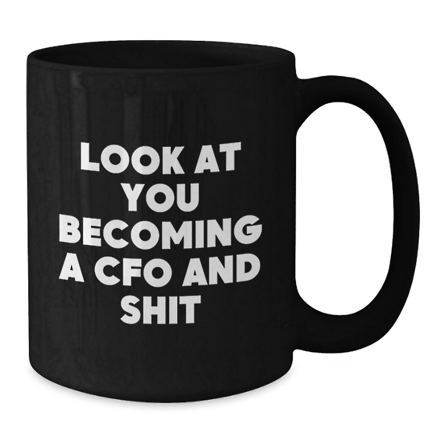 Funny CFO Gifts for Men, Black Coffee Mug, Look At You Becoming A CFO And Shit, Graduation Unique Gifts from Friends, Family, Coworkers - Additional