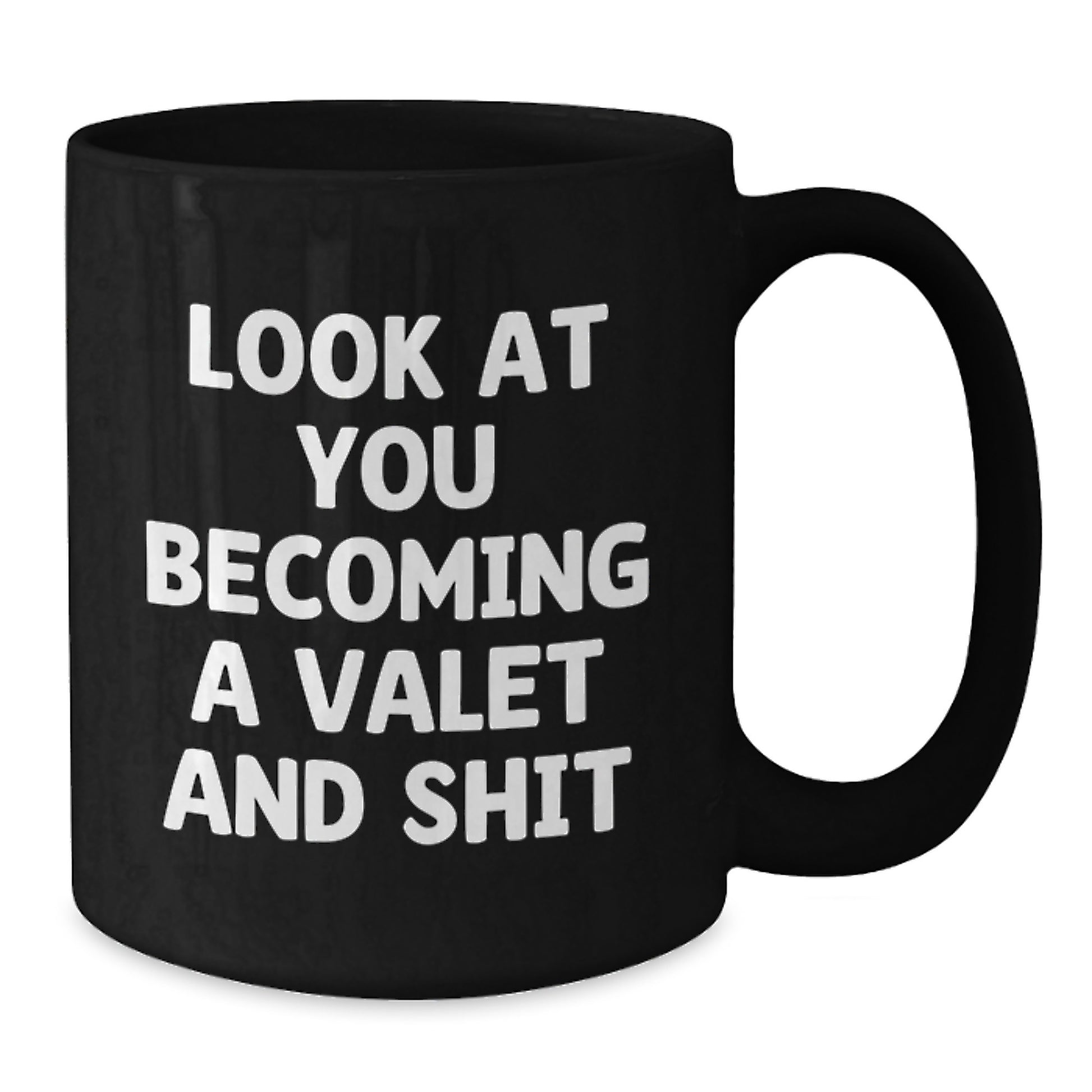 Funny Valet Gifts from Men for Friends and Family - Black Coffee Mug - Additional