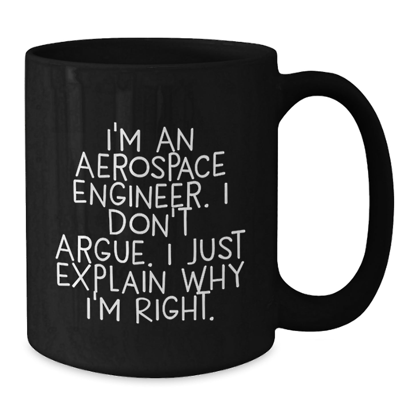 Birthday Gift for Her Aerospace Engineer Black Coffee Mug Present - Additional