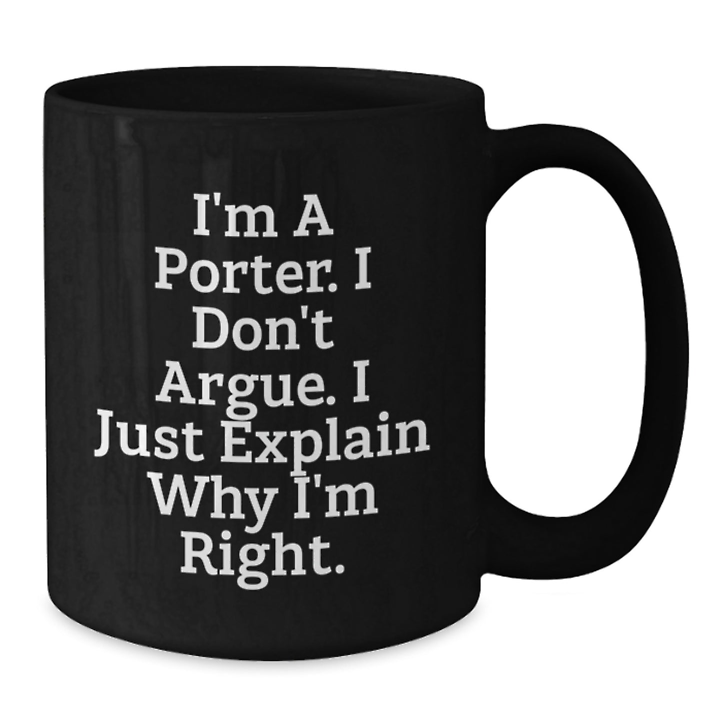 Funny Porter Gifts for Him from Friends, Black Coffee Mug for Men, Unique Christmas Unique Gifts from Men - Additional