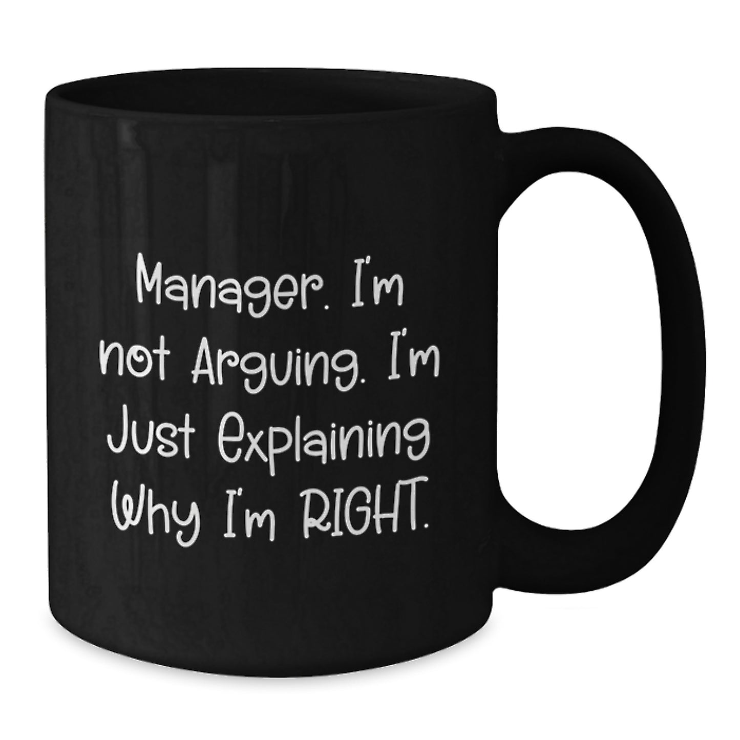 Funny Quote Manager Gifts for Men, Black Coffee Mug, Graduation Unique Gifts from Family to Son - Additional