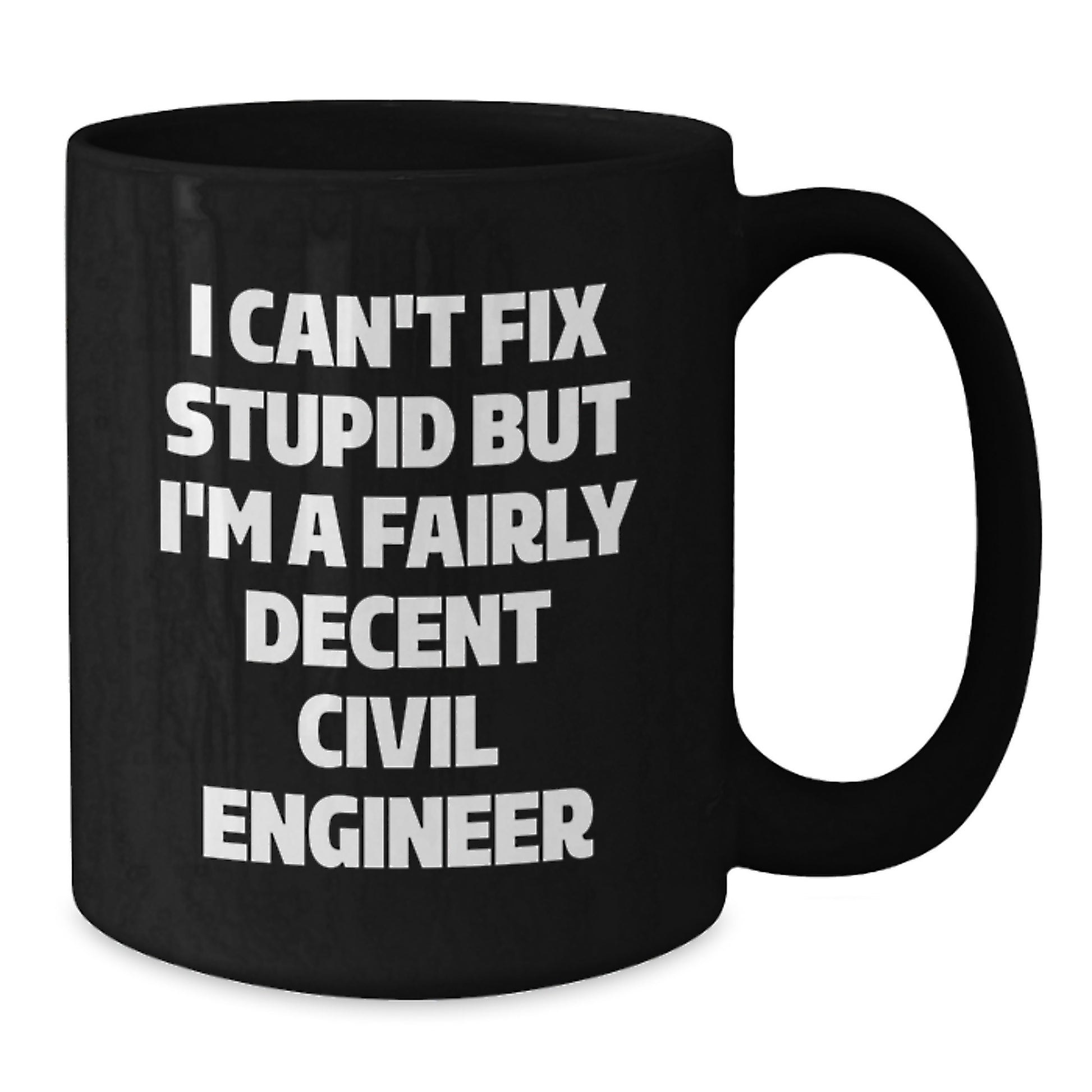 Civil Engineer Humor Gifts from Friends, Civil Engineer Coffee Mug, Graduation Unique Gifts, I Can't Fix Stupid But I'm A Fairly Decent - Additional