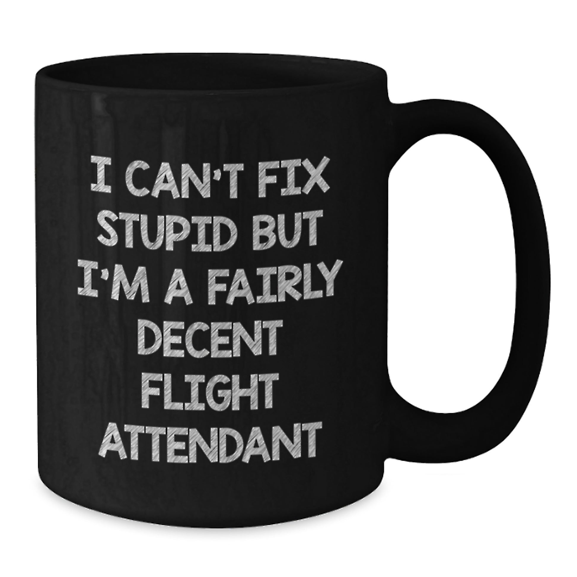 Funny Flight Attendant Mugs, Flight Attendant Gifts for Christmas Unique Ideas, Gifts from Friends for Flight Attendant Humorous Black Coffee Mug - Additional