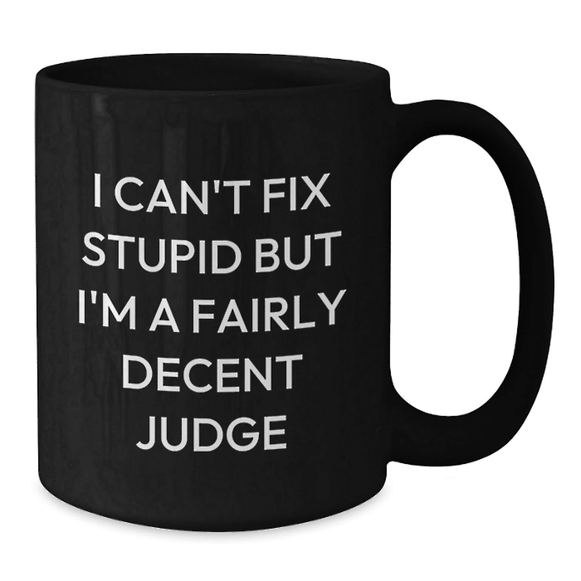 Funny Judge Mug Gifts for Friends and Family - Valentine's Unique Gifts from Men - 'I Can't Fix Stupid But I'm A Fairly Decent Judge' - Additional