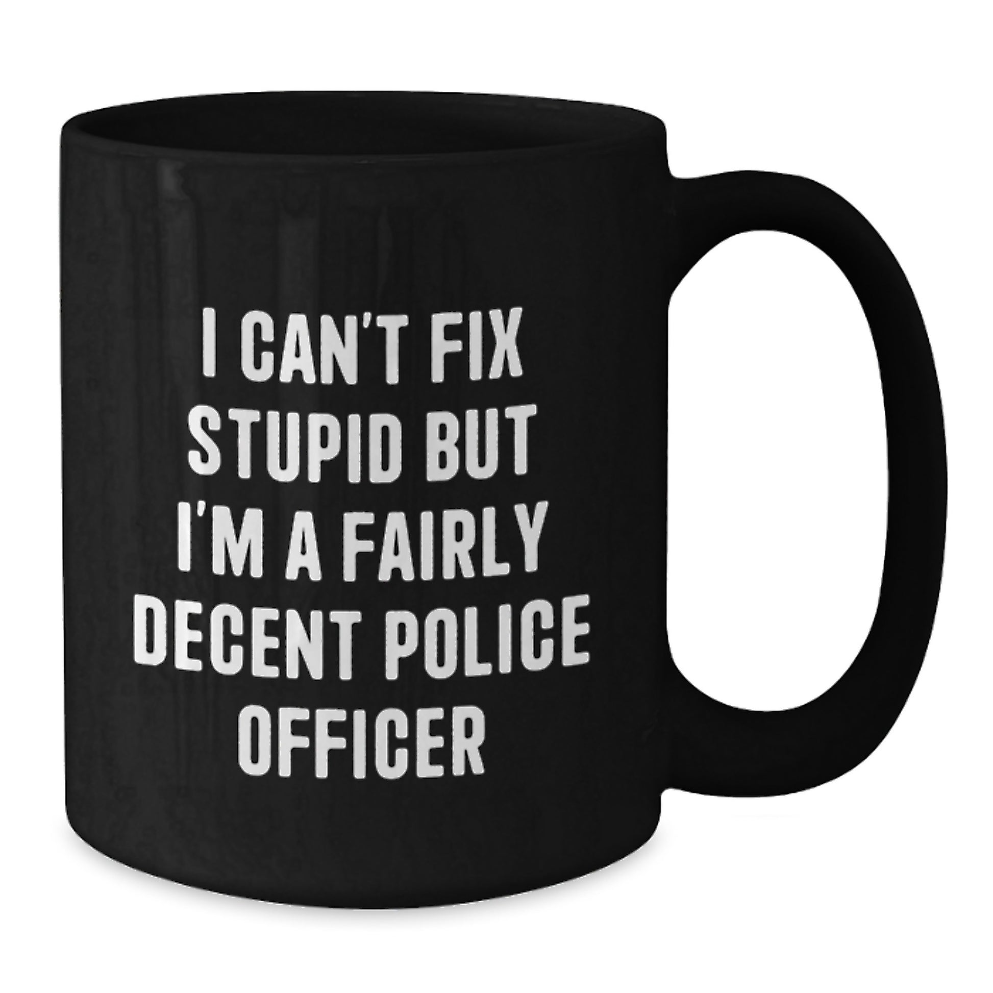 Funny Police Officer Gifts for Men from Friends at Graduation Unique Gifts for Police Officer Black Coffee Mug - Additional