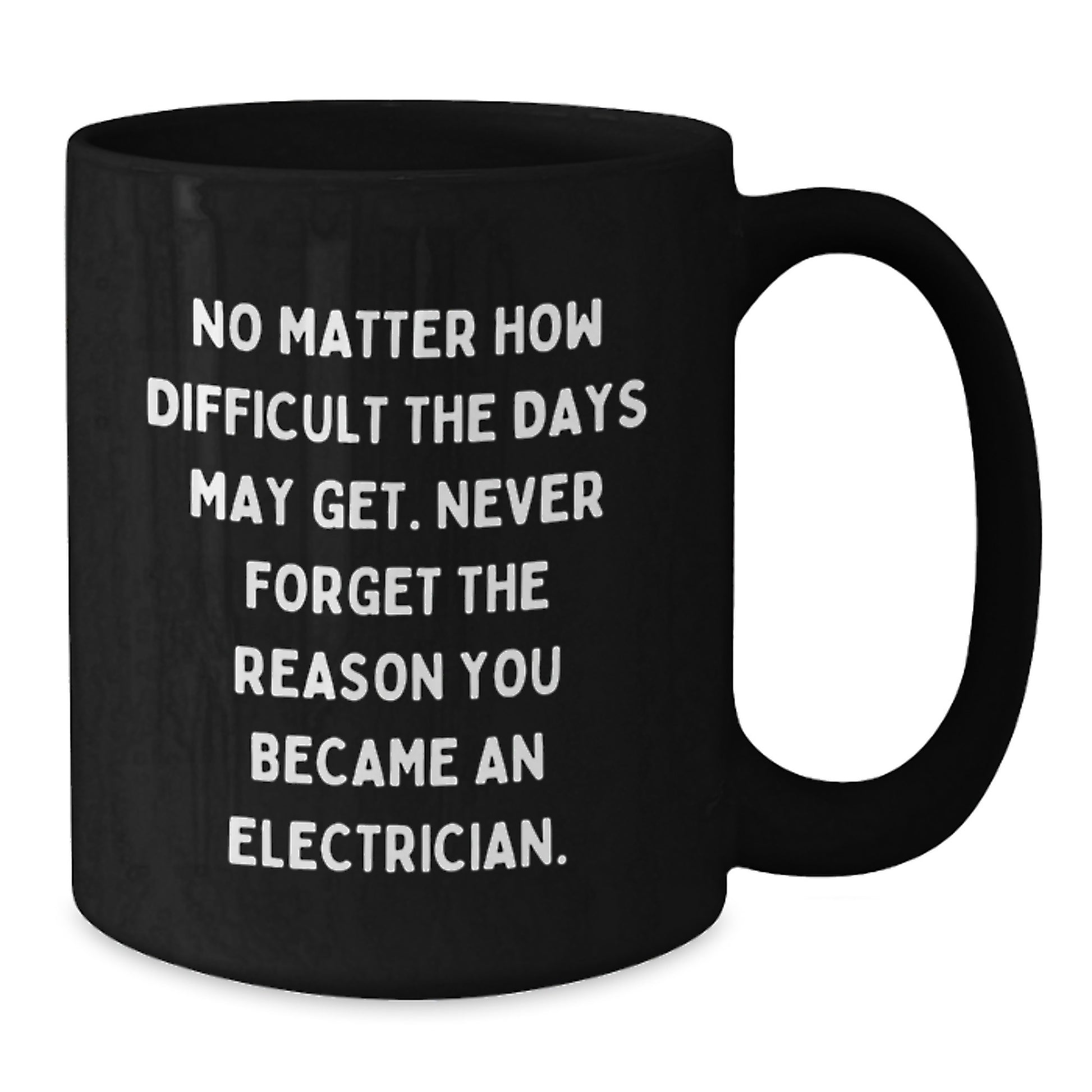 Inspirational Electrician Gifts, Funny Quote Black Coffee Mug, Graduation Unique Gifts from Friends, 11oz or 15oz - Additional