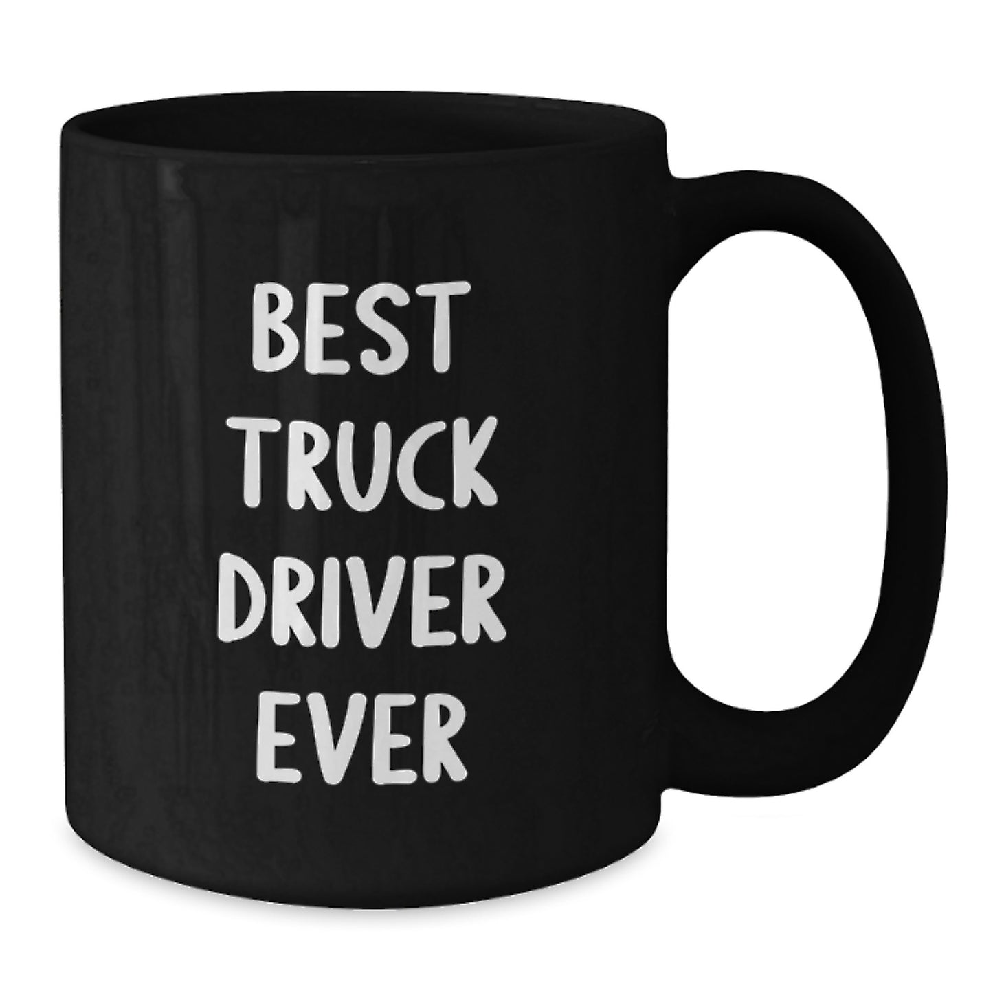 Funny Truck Driver Gifts from Friends and Family, 'Best Truck Driver Ever' Christmas Unique Black Coffee Mug - Additional