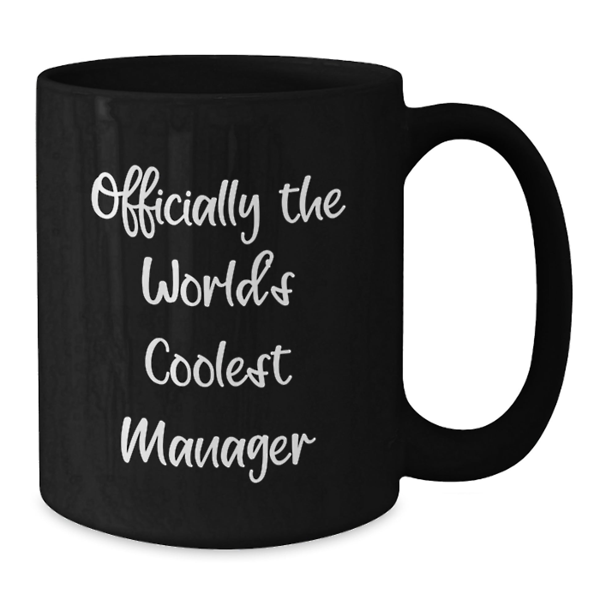 Funny Manager Gifts from Friends - 'Officially The World's Coolest Manager' Black Coffee Mugs for Graduation Unique Gifts - Additional