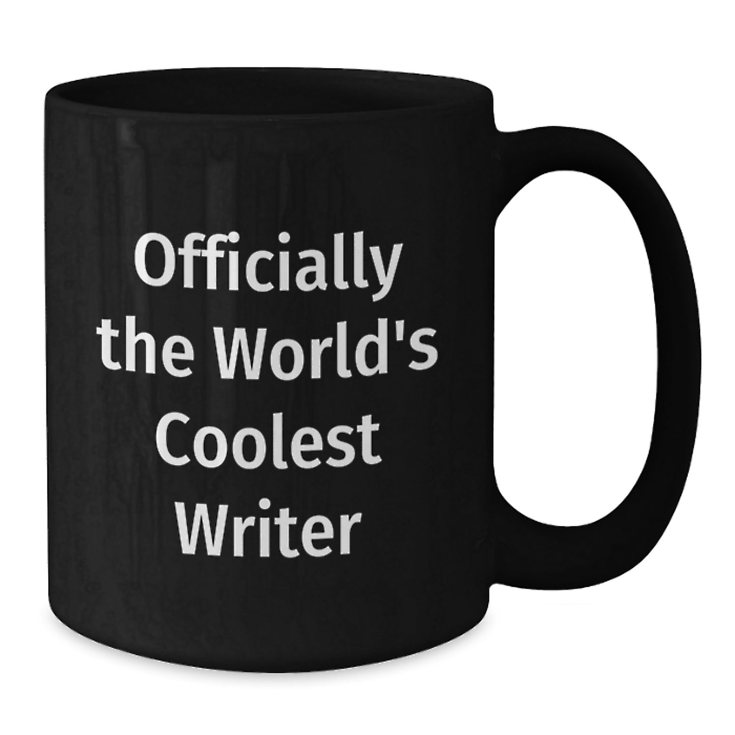 Gifts for Writers, Inspirational 'Officially The World's Coolest Writer' Black Coffee Mug for Graduation - Additional