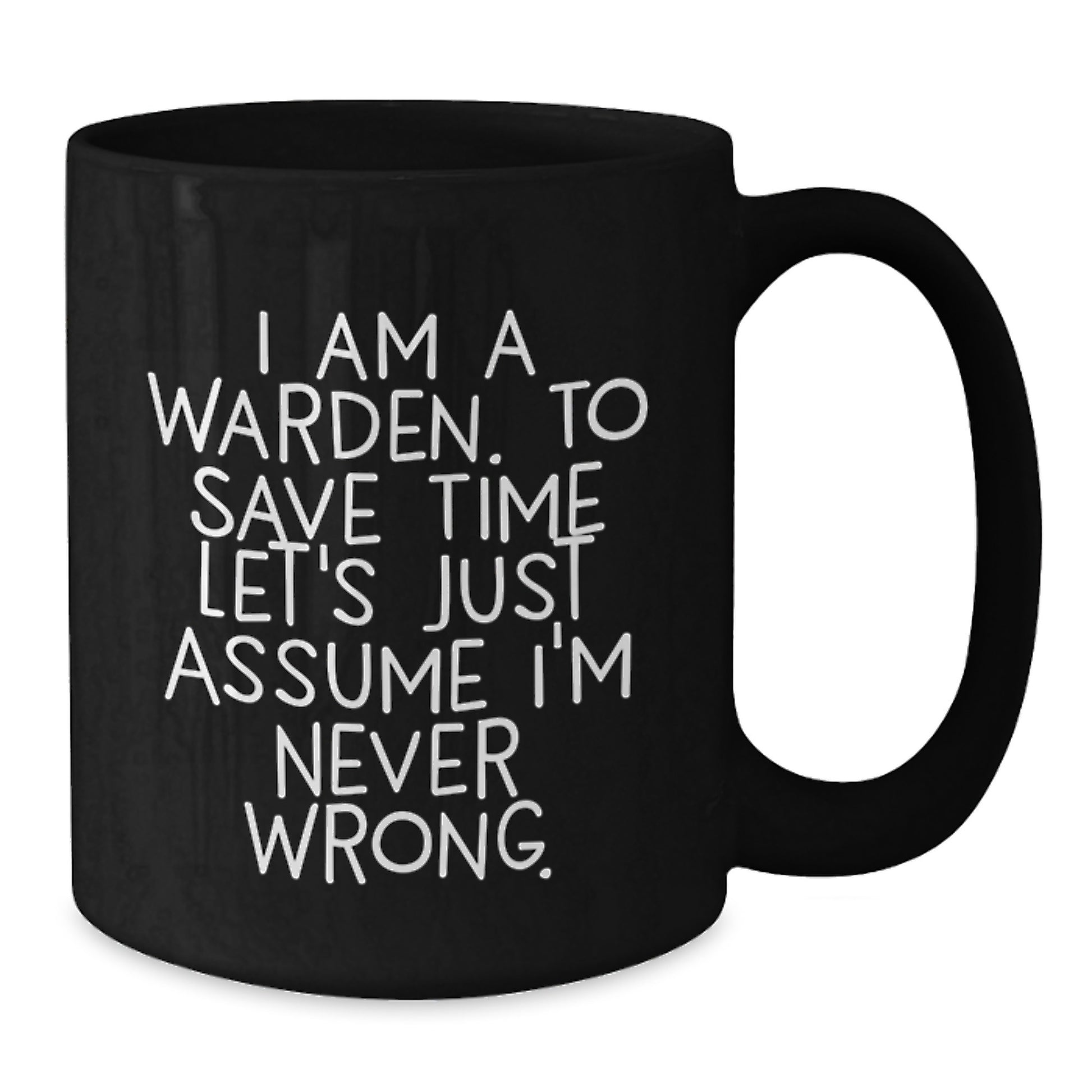Warden Unique Gifts from Friends Funny Black Coffee Mug for Men Graduation - Additional