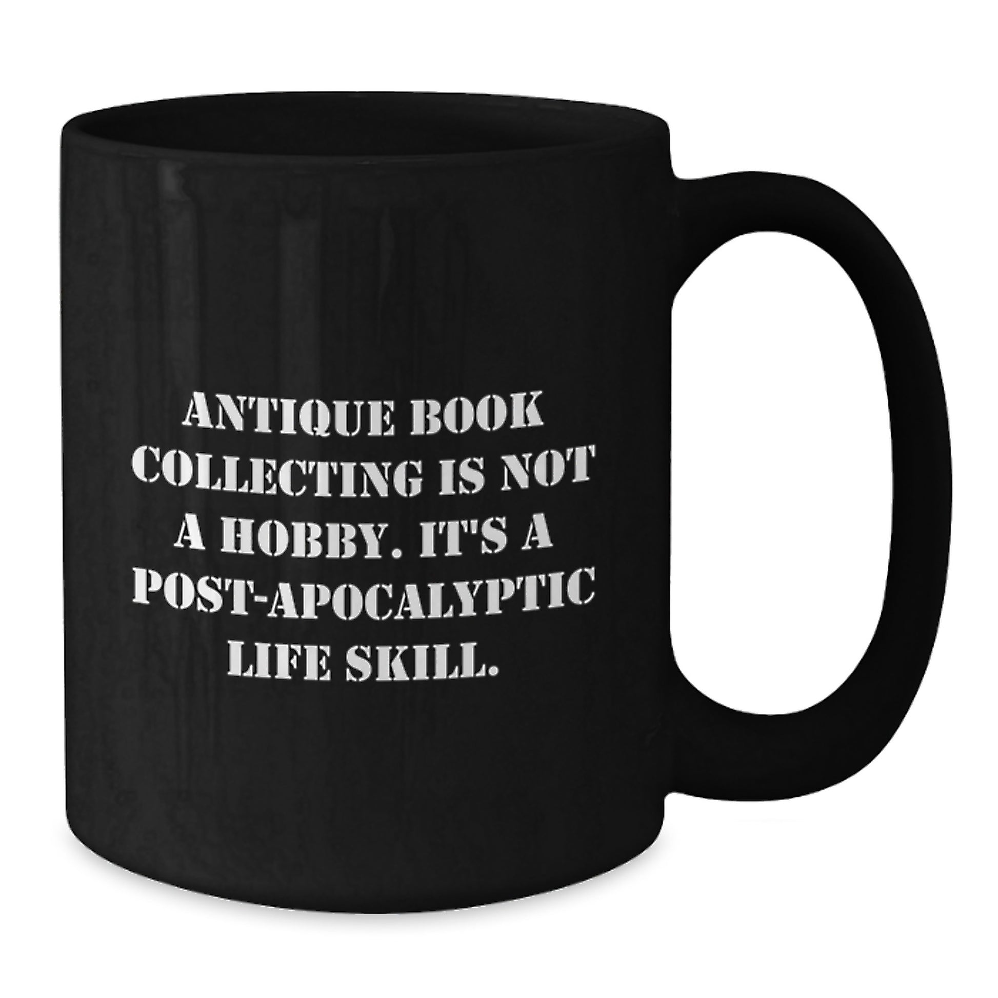 Him Keepsake Birthday Gift Black Coffee Mug – Antique Book Collecting - Additional