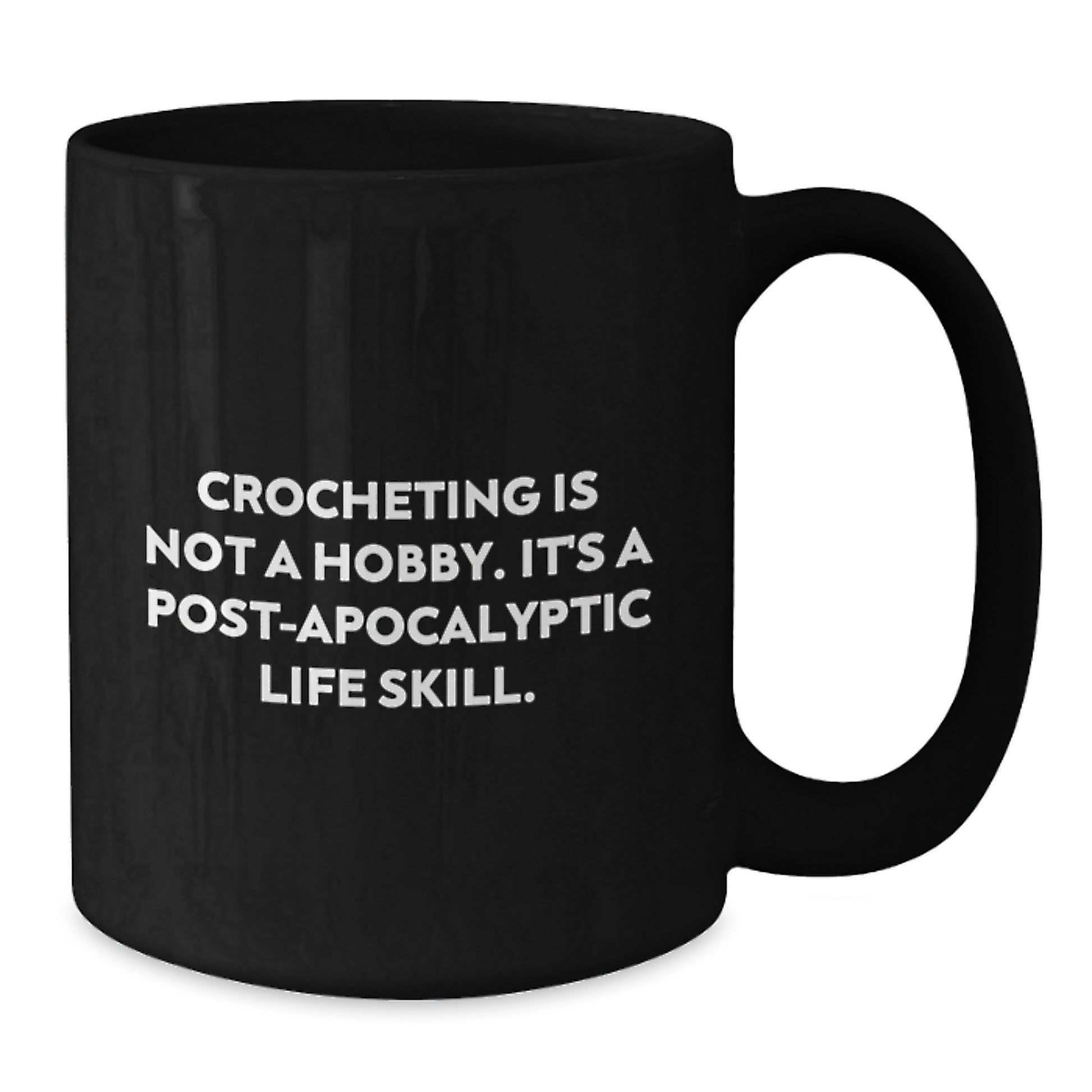 Funny Crocheting Gifts from Friends for Women - 'Crocheting Is Not A Hobby...' Black Coffee Mug - Additional
