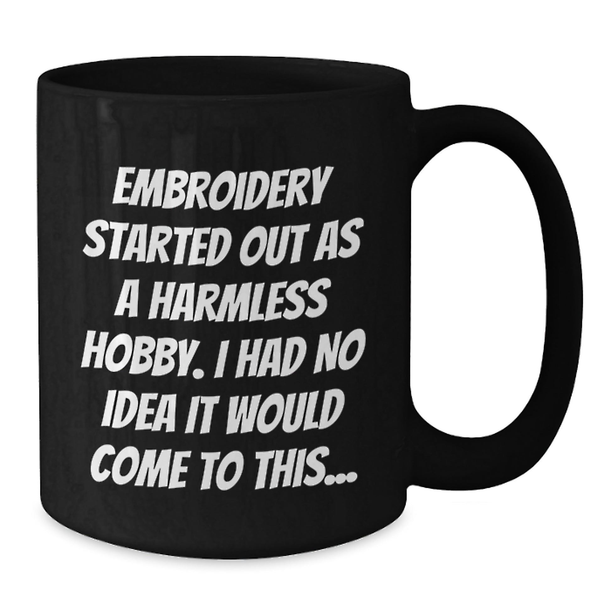 Embroidery Gifts from Friends, Funny Quotes, Black Coffee Mug, Birthday Unique Gifts for Her, Him, or Family - Additional