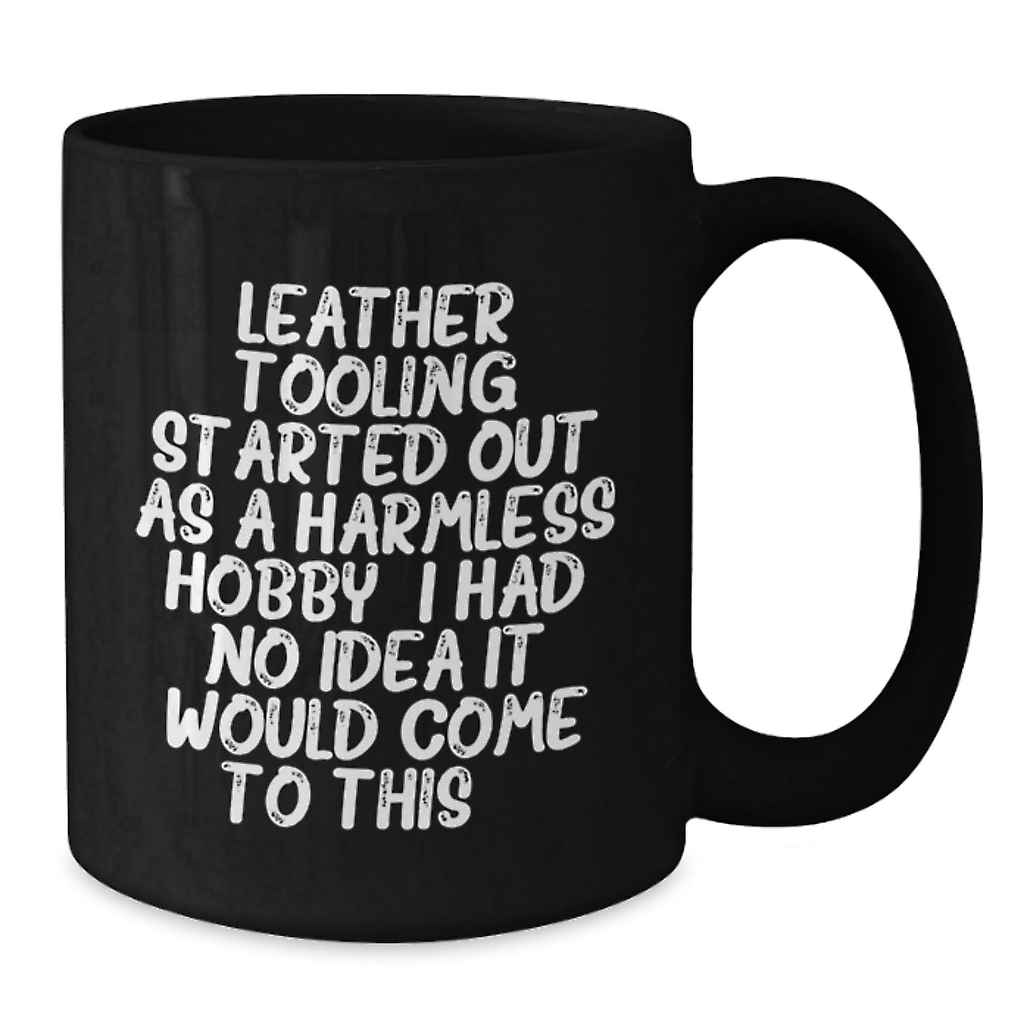 Birthday Gift for Her Leather Tooling Black Coffee Mug Present - Additional