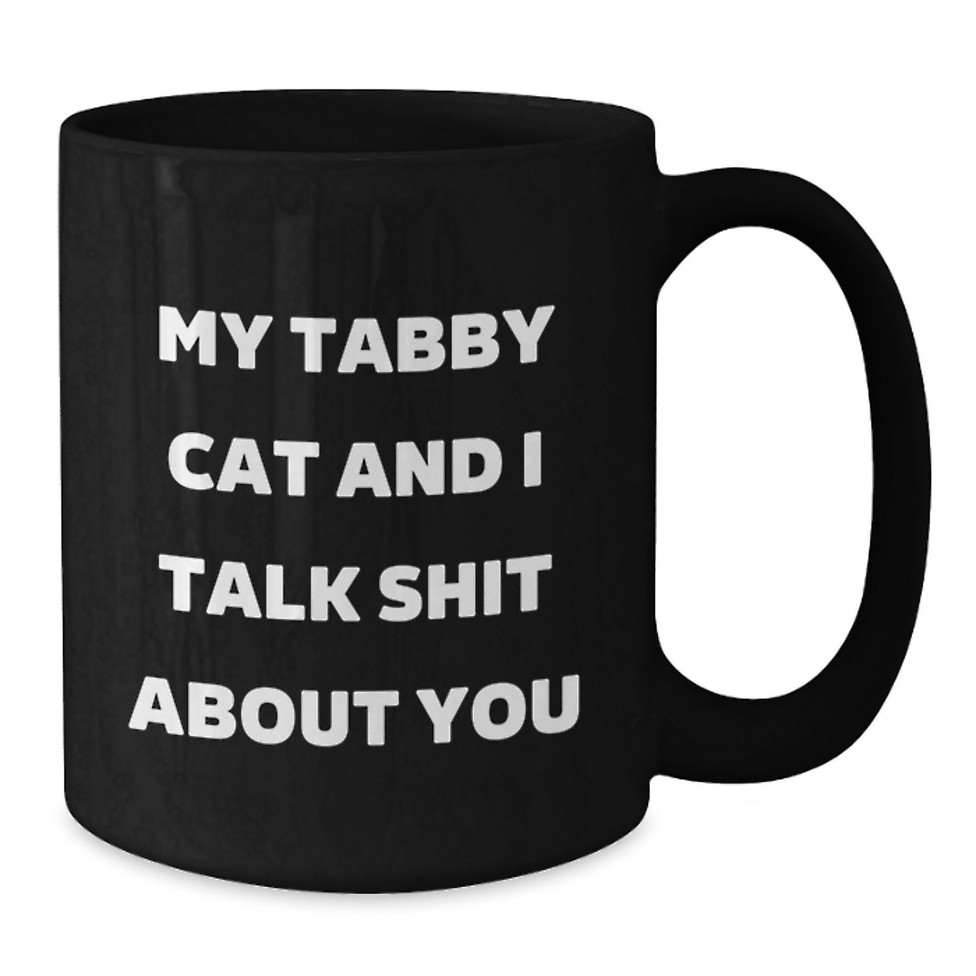 Funny Tabby Cat Black Coffee Mug Gifts from Family to Friends for Birthday Unique - Additional