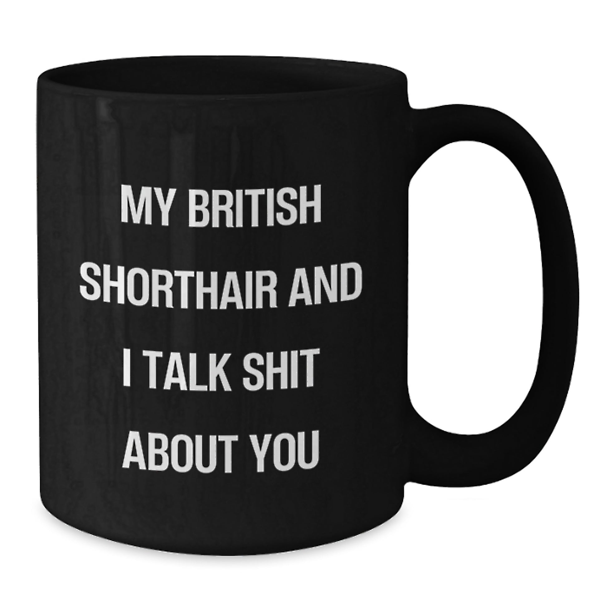 British Shorthair Cat Lover's Funny Mugs, Gifts from Friends to Men and Women for Christmas Unique Ideas - My British Shorthair And I Talk Shit About You Coffee Mug - Additional