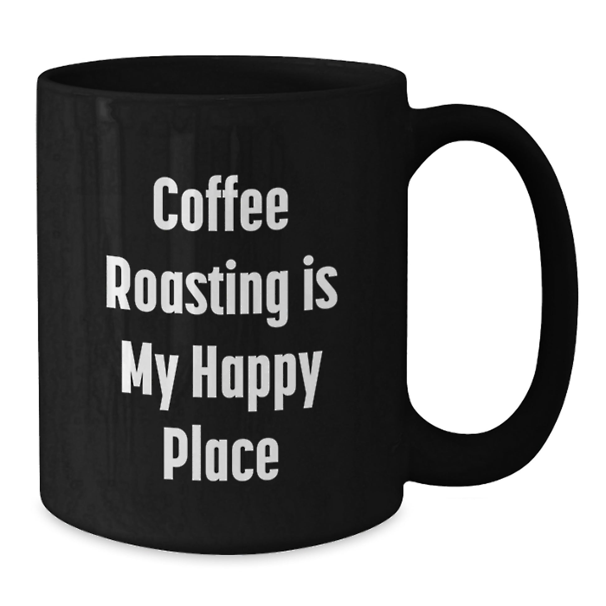 Funny Coffee Roasting Gifts for Dad, Unique Black Coffee Mug with 'Coffee Roasting Is My Happy Place' Quote, Perfect for Coffee Enthusiasts, Gifts from Men, Family, Friends, Coworkers - Additional