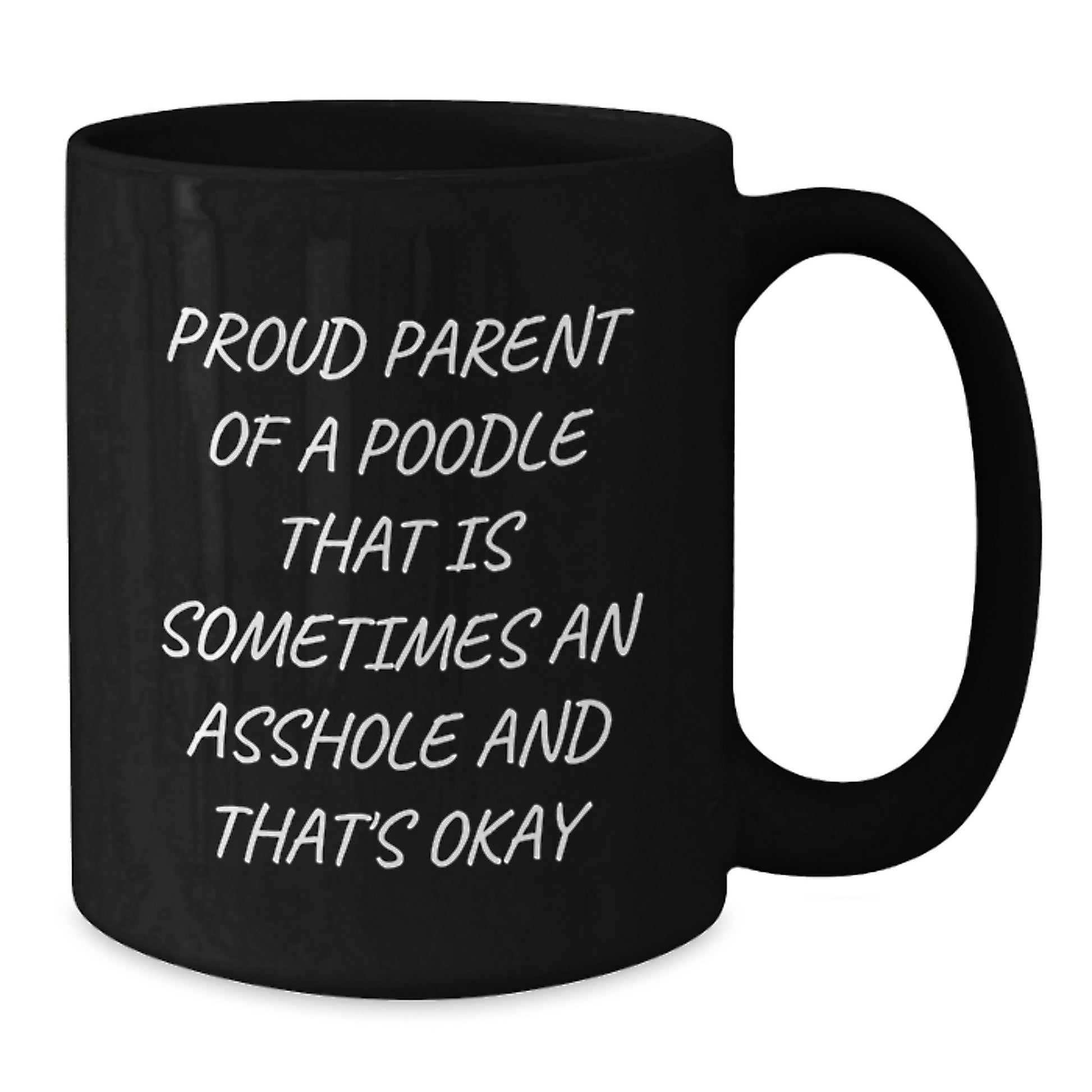 Proud Parent of a Poodle Black Coffee Mug, Funny Poodle Dog Gifts for Graduation, Unique Gift from Friends - Additional