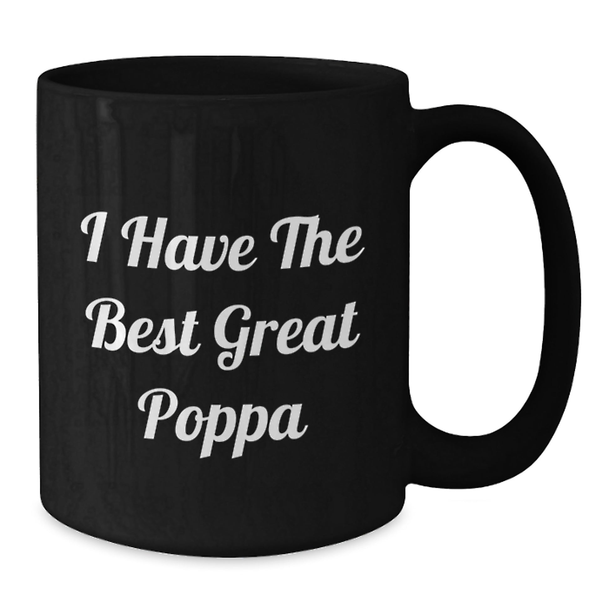 Funny Poppa Gifts from Men to Poppa, Great Poppa Quote on Black Coffee Mug, Valentine's Unique - Additional