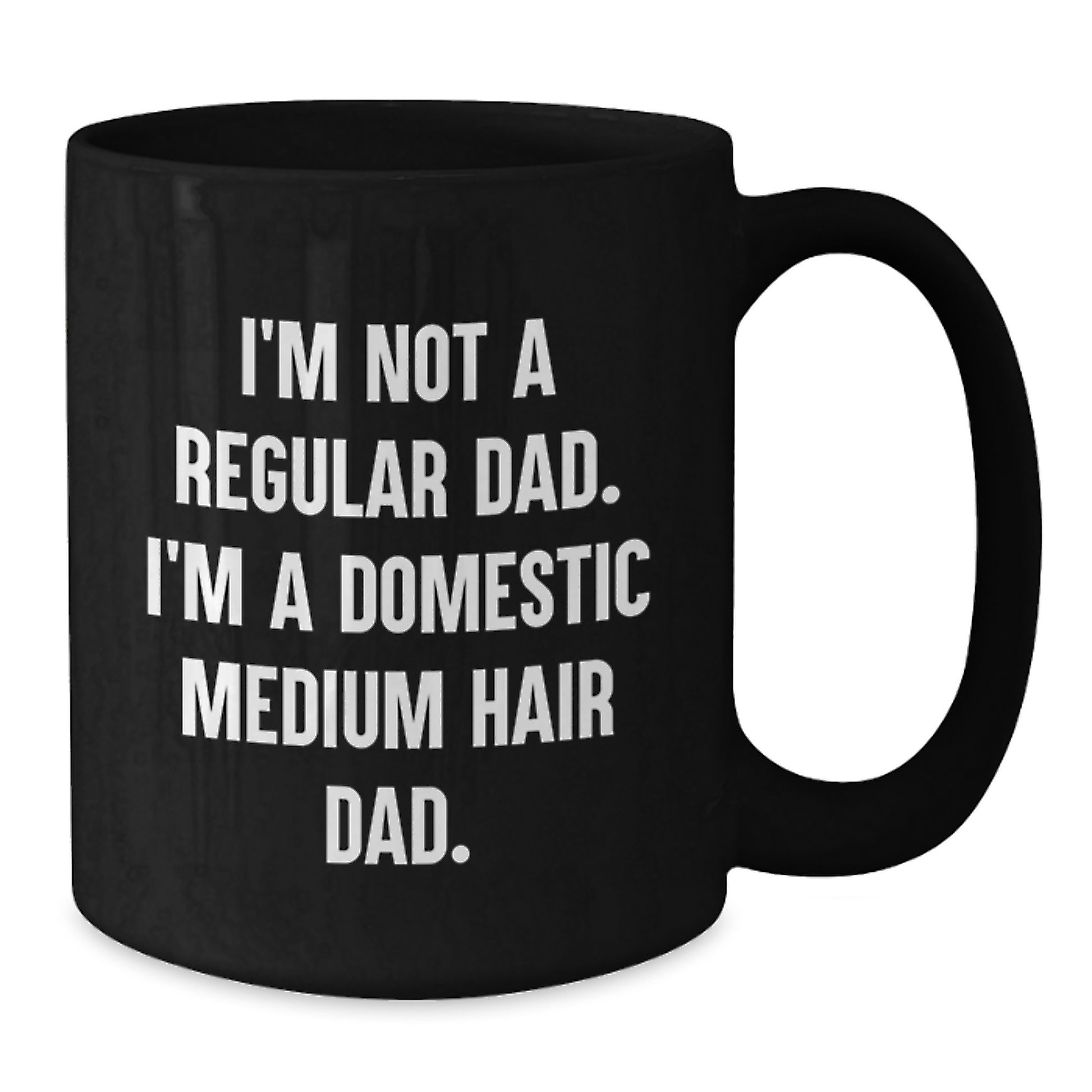 Funny Domestic Medium Hair Cat Gifts from Dad - I'm Not A Regular Dad, I'm A Domestic Medium Hair Dad. Black Coffee Mug for Graduation - Additional