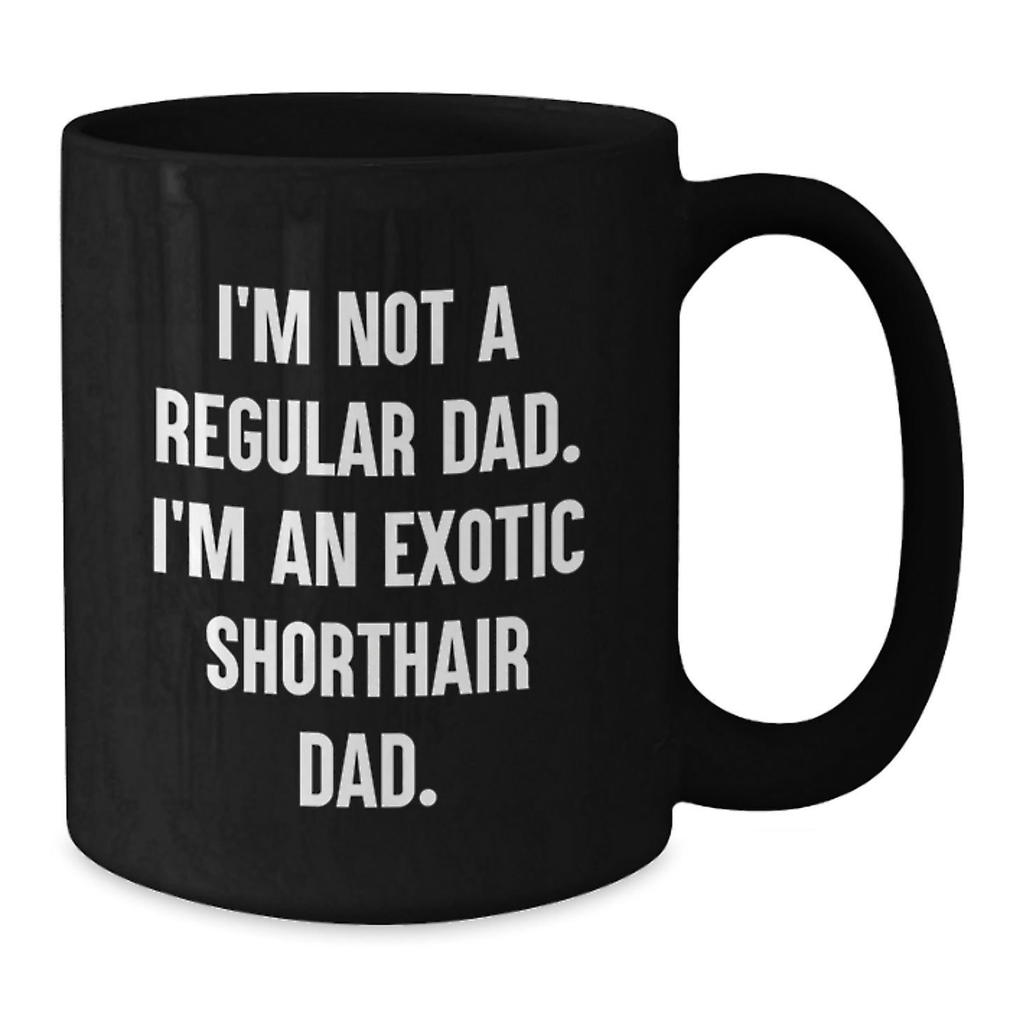 Funny Exotic Shorthair Cat Gifts for Dad Birthday Unique Mugs from Men Exotic Shorthair Cat Lovers Black Coffee Mug I'm Not A Regular Dad. I'm An Exotic Shorthair Dad. - Additional