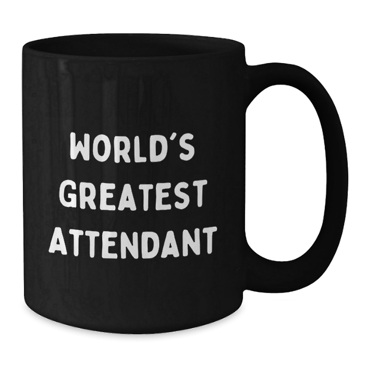 Gifts from Friends and Family for Attendants on Valentine's - 'World's Greatest Attendant' Funny Quote Black Coffee Mug - Unique Black Coffee Mugs for Attendants - Additional