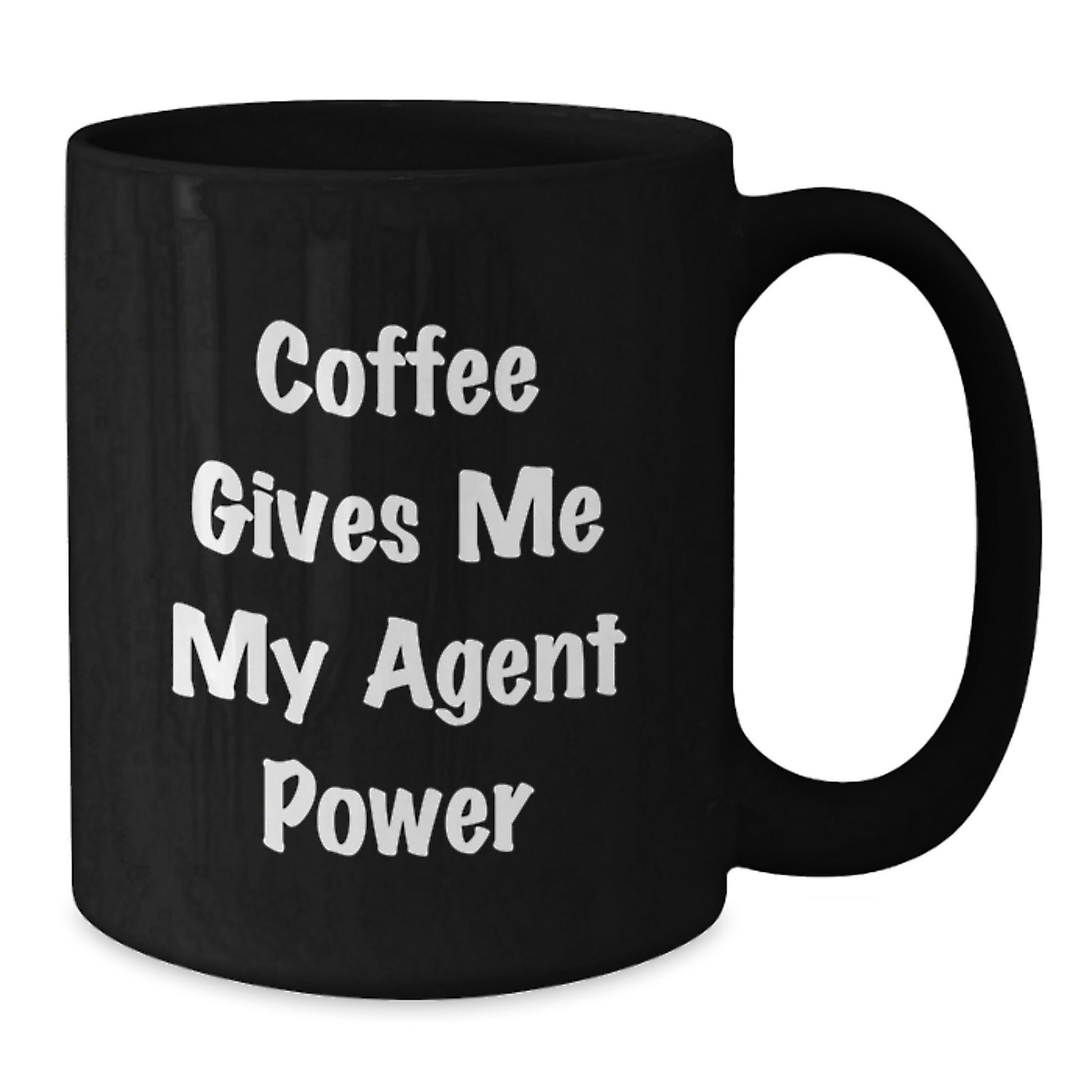 Funny Agent Graduation Unique Gifts Black Coffee Mug for Agent Friends - Coffee Gives Me My Agent Power Gifts - Additional