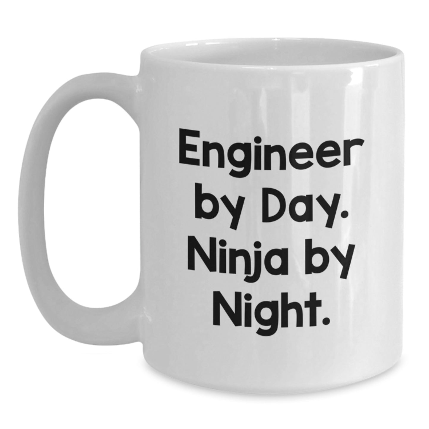 Funny Engineer Gifts for Graduation, White Coffee Mug, 'Engineer By Day. Ninja By Night.' for Men from Friends and Family - Main