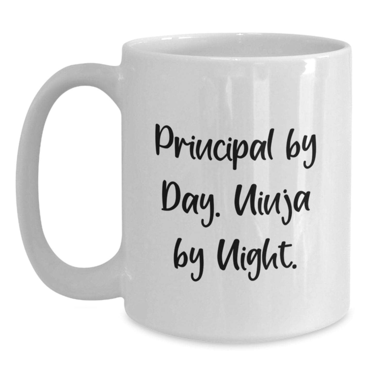 Funny Principal Gifts for Men by Day Ninja by Night White Coffee Mugs, Funny Graduation Unique Gifts for Principal, Gifts from Men to Principal - Main