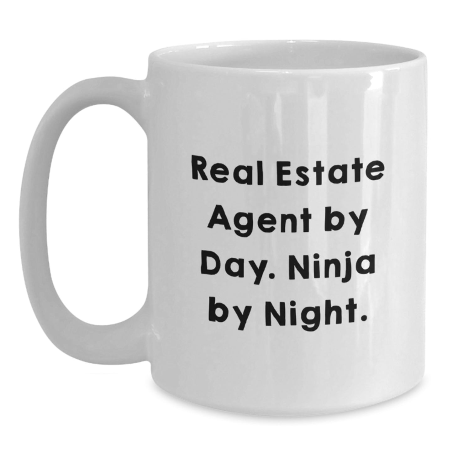 Funny Real Estate Agent Gifts from Friends, Gifts for Real Estate Agent Graduation Unique White Coffee Mugs, 'Real Estate Agent By Day. Ninja By Night.' Quote - Main