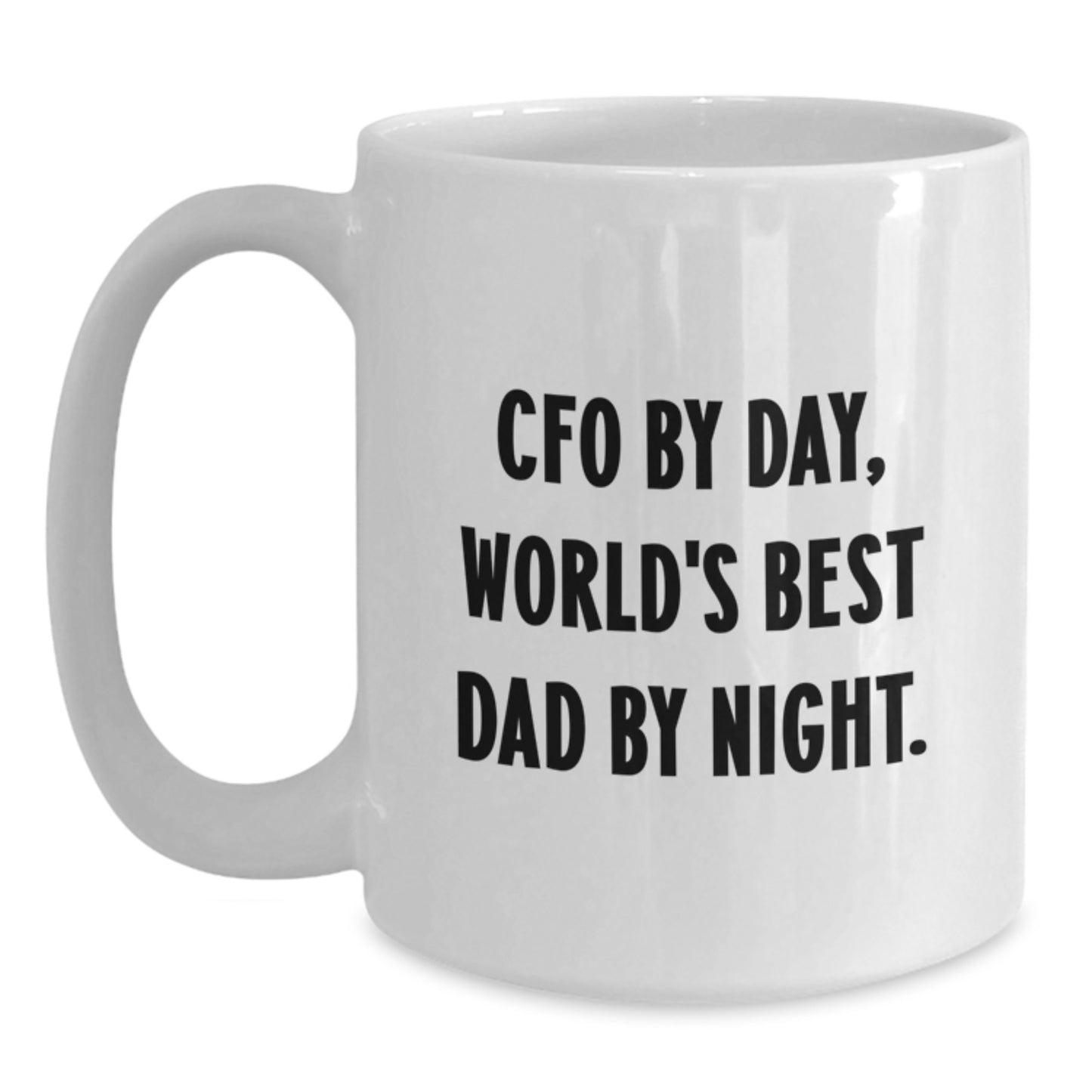 Funny CFO Gifts from Mom, World's Best Dad Quote, White Ceramic Coffee Mug for Father's Day Unique Gift - Main
