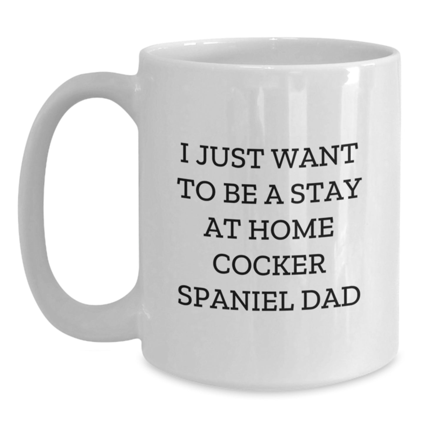 Funny Cocker Spaniel Dog Gifts for Men, Funny Stay At Home Dad Coffee Mug, White Christmas Unique Presents from Friends - Main