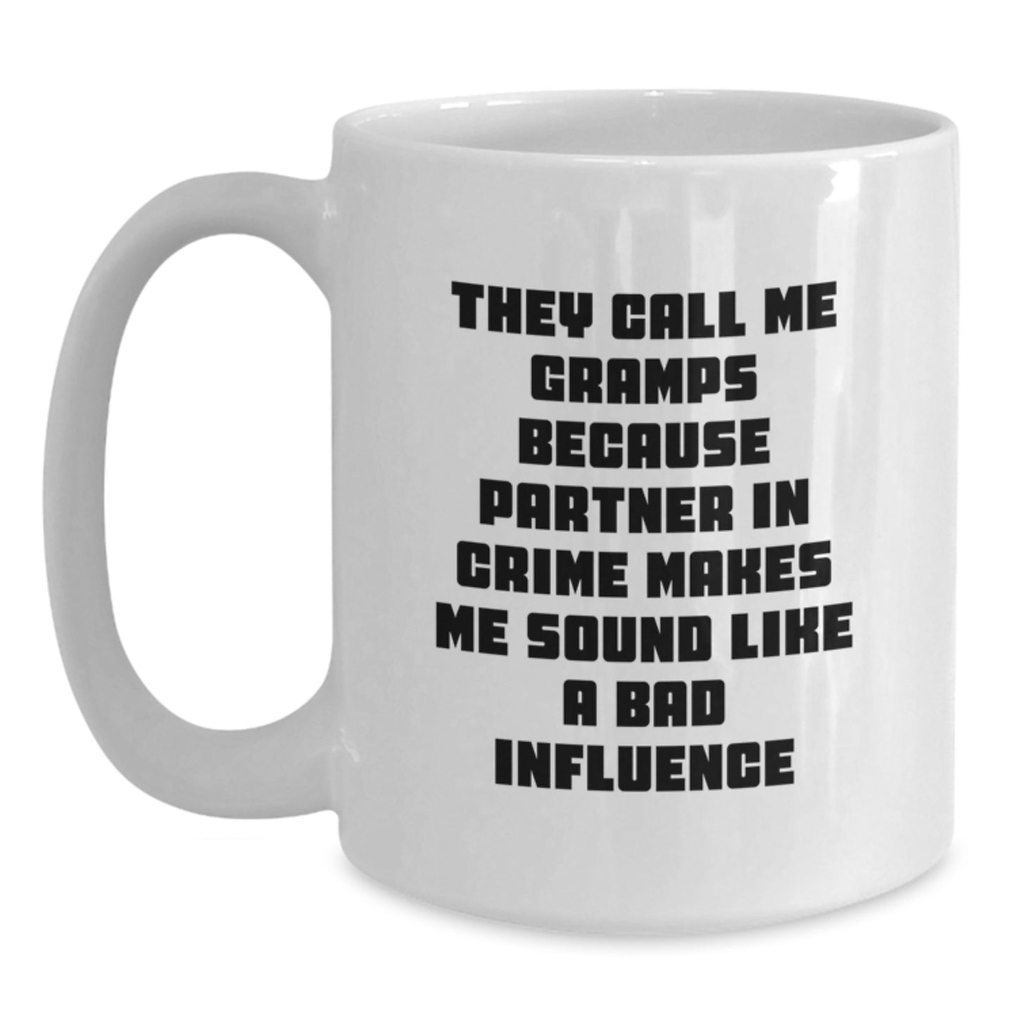 Funny Gramps White Coffee Mugs Gifts for Men from Family - Partner in Crime Mug - Main