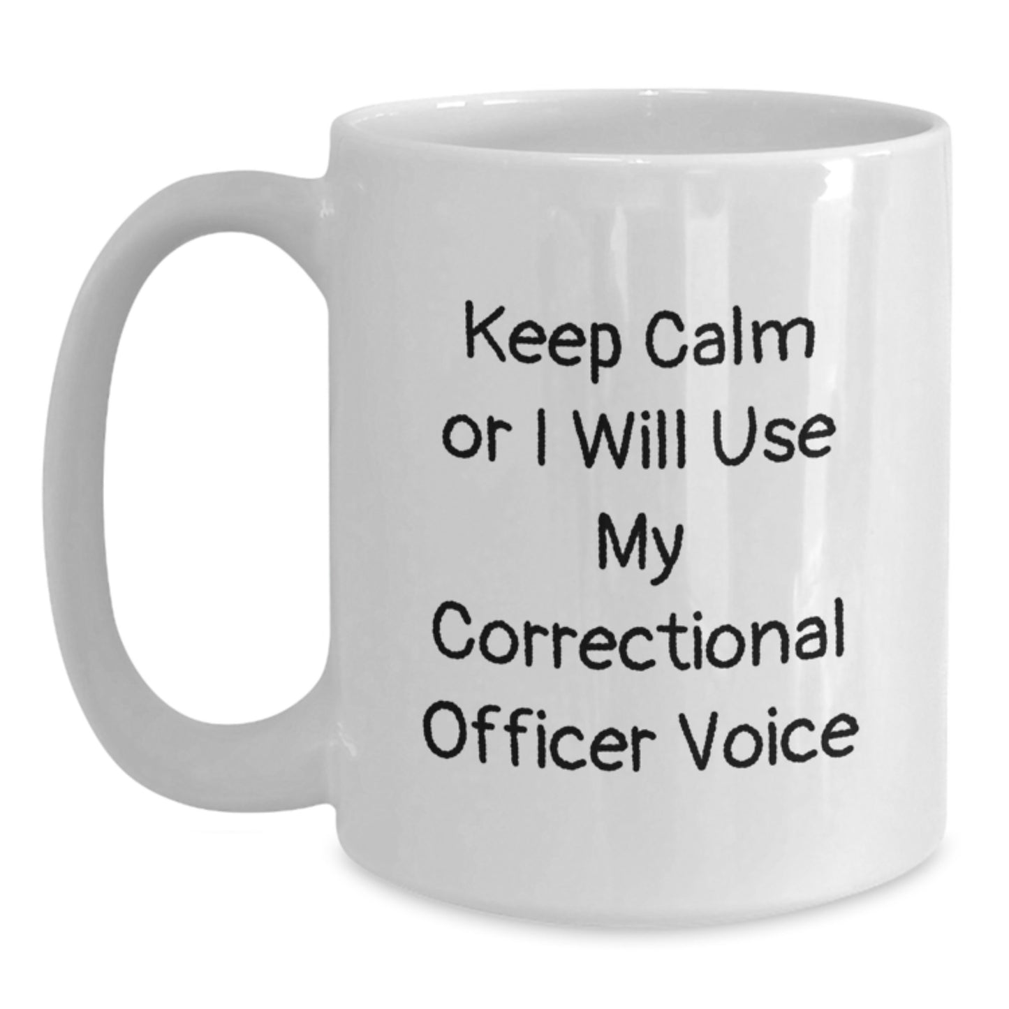 Funny Correctional Officer Gifts for Men from Friends - Keep Calm White Coffee Mug, Graduation Unique Gifts for Correctional Officer - Main