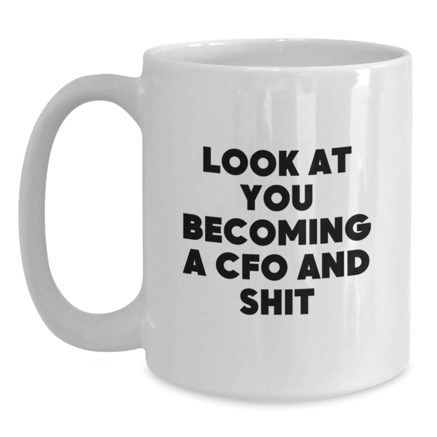 Funny CFO Gifts White Coffee Mug Look At You Becoming A Cfo And Shit for Graduation Unique Gifts from Friends - Main