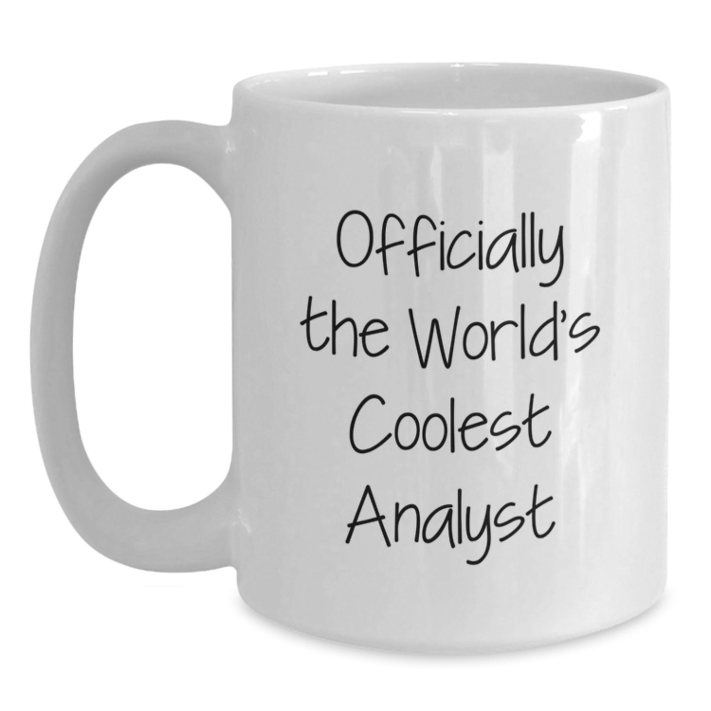 Gifts for Analyst Friends - 'Officially The World's Coolest Analyst' White Coffee Mug, Perfect Graduation Unique Gifts from Family to Men, Women, or Coworkers - Main