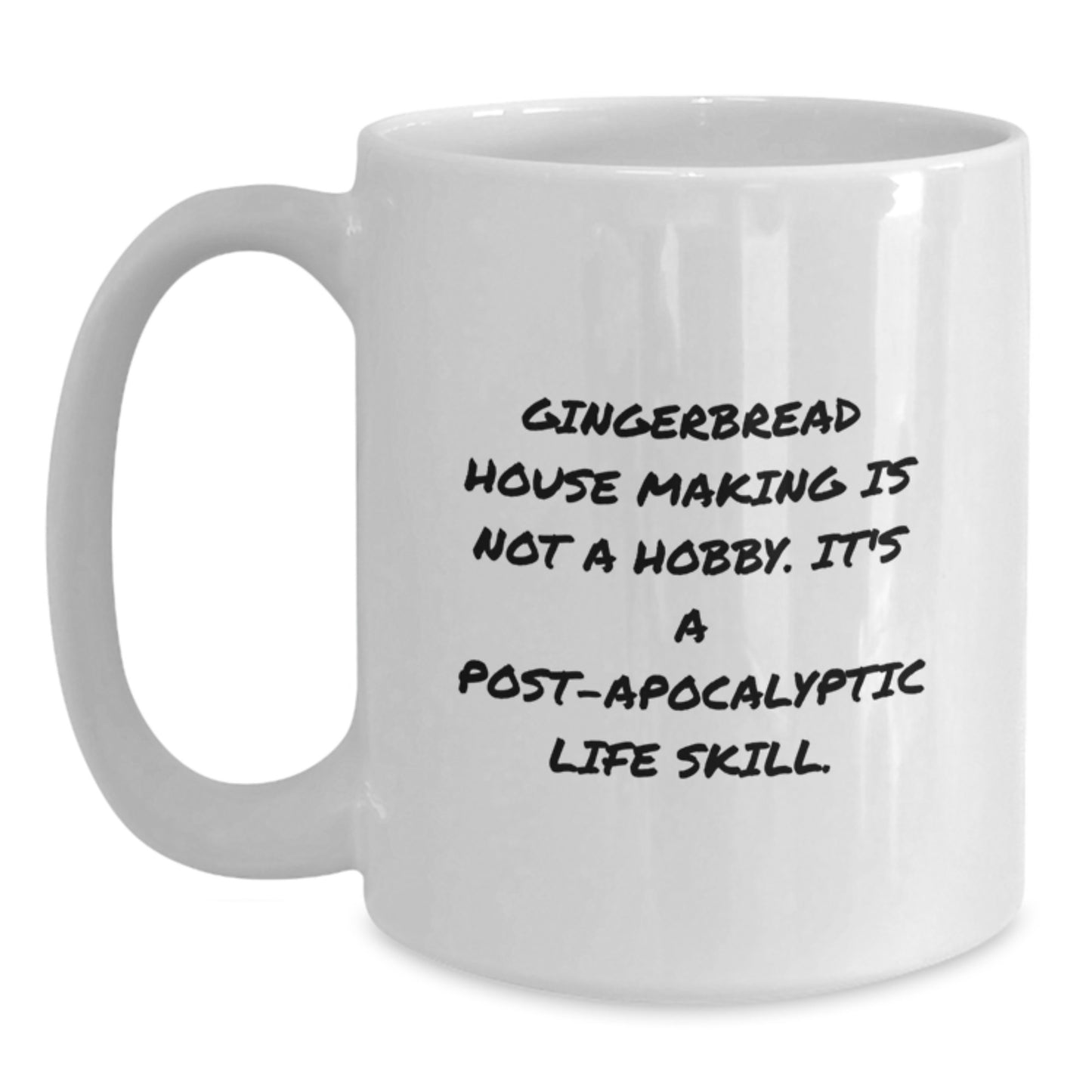 Bold Gingerbread House Making White Coffee Mug Birthday Gift for Friends - Main