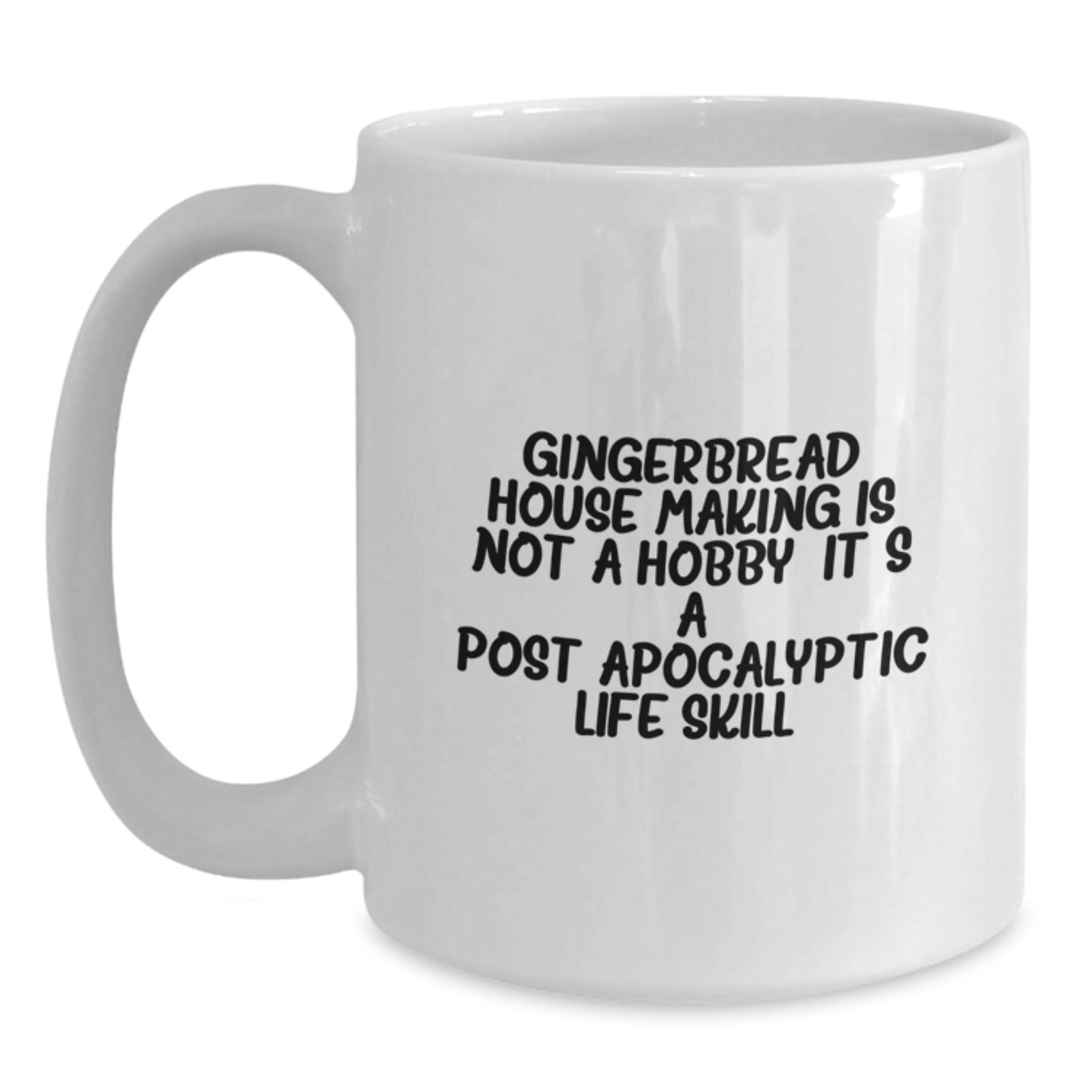 Birthday Gift White Coffee Mug for Her Present Gingerbread House Making - Main