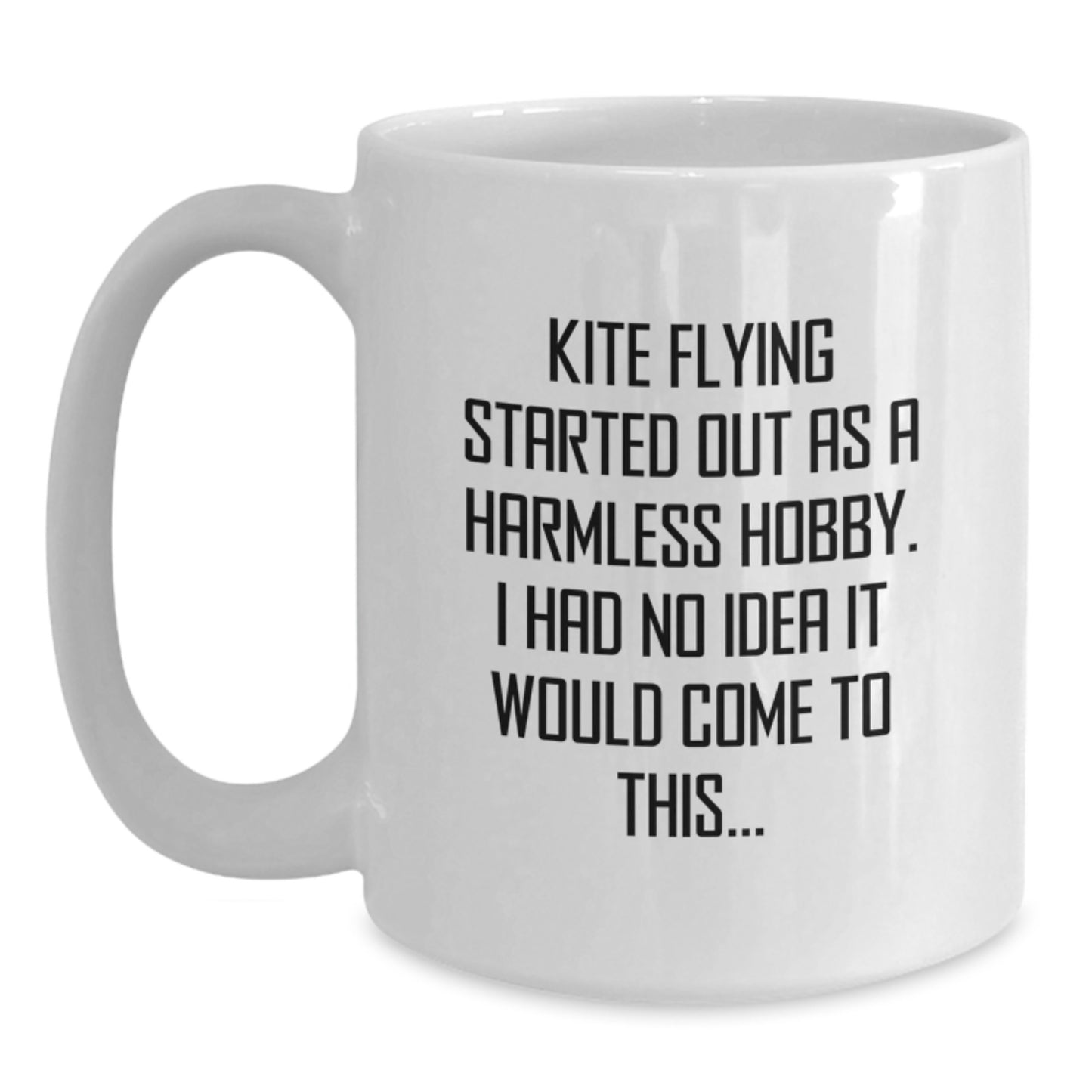 Kite Flying Gifts from Friends for Kite Enthusiasts - White Coffee Mug, Inspirational Quote about Kite Flying Adventures - Main