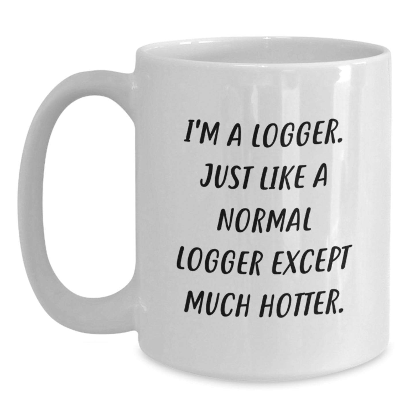 Funny Logger Gifts, White Coffee Mug for Logger Enthusiasts, Valentine's Unique Gifts from Friends - Main