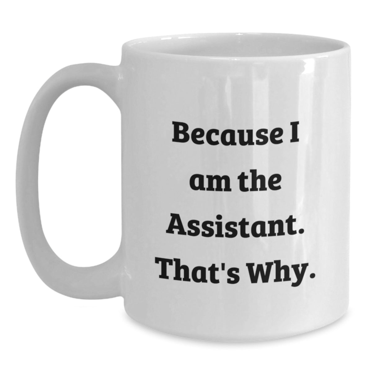 Christmas Gift for Her - Humorous Assistant Coffee Mug Present - Because - Main