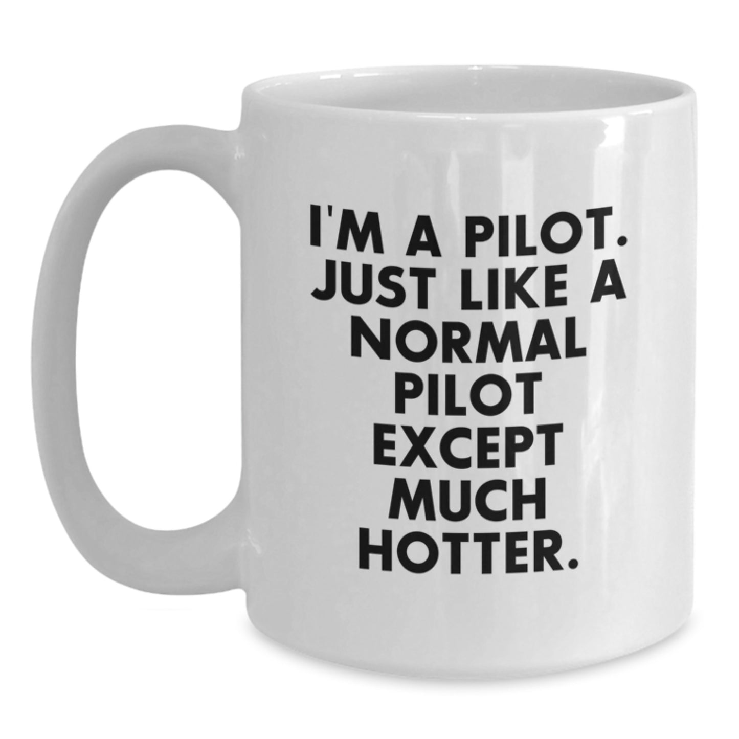 Funny Pilot Gifts for Valentine's - I'm A Pilot. Just Like A Normal Pilot Except Much Hotter. White Coffee Mug from Friends - Main