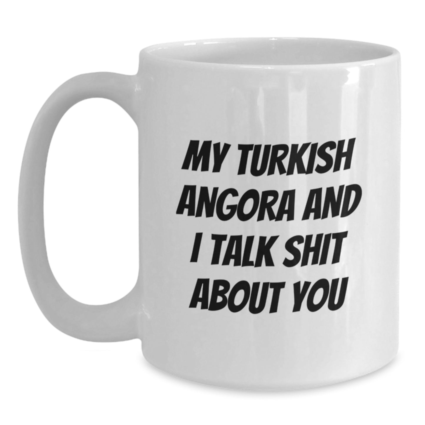 Funny Turkish Angora Cat Gifts for Men - White Coffee Mug for Dad from Family - Main