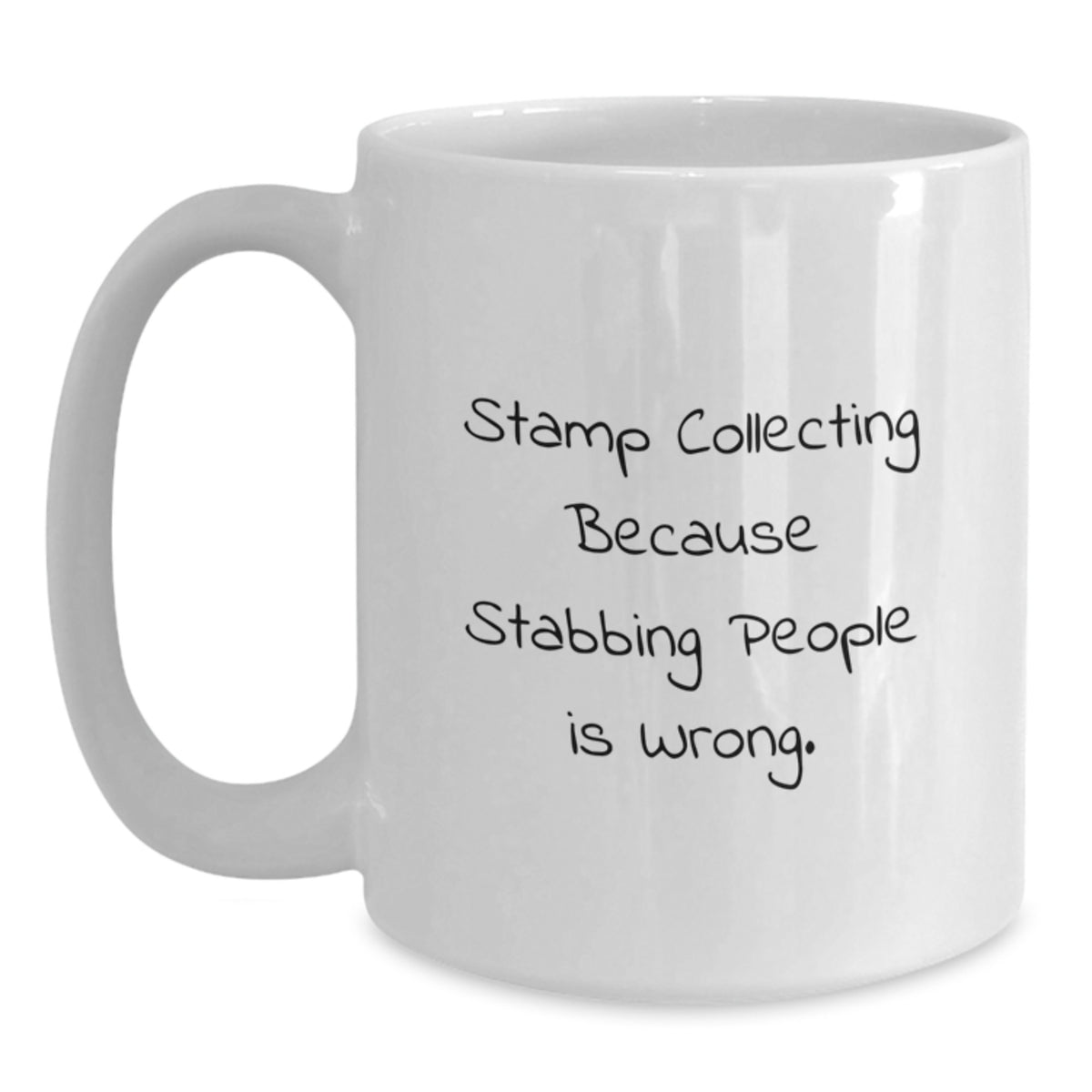 Stamp Collecting Gift for Him - Humorous Keepsake White Coffee Mug - Main