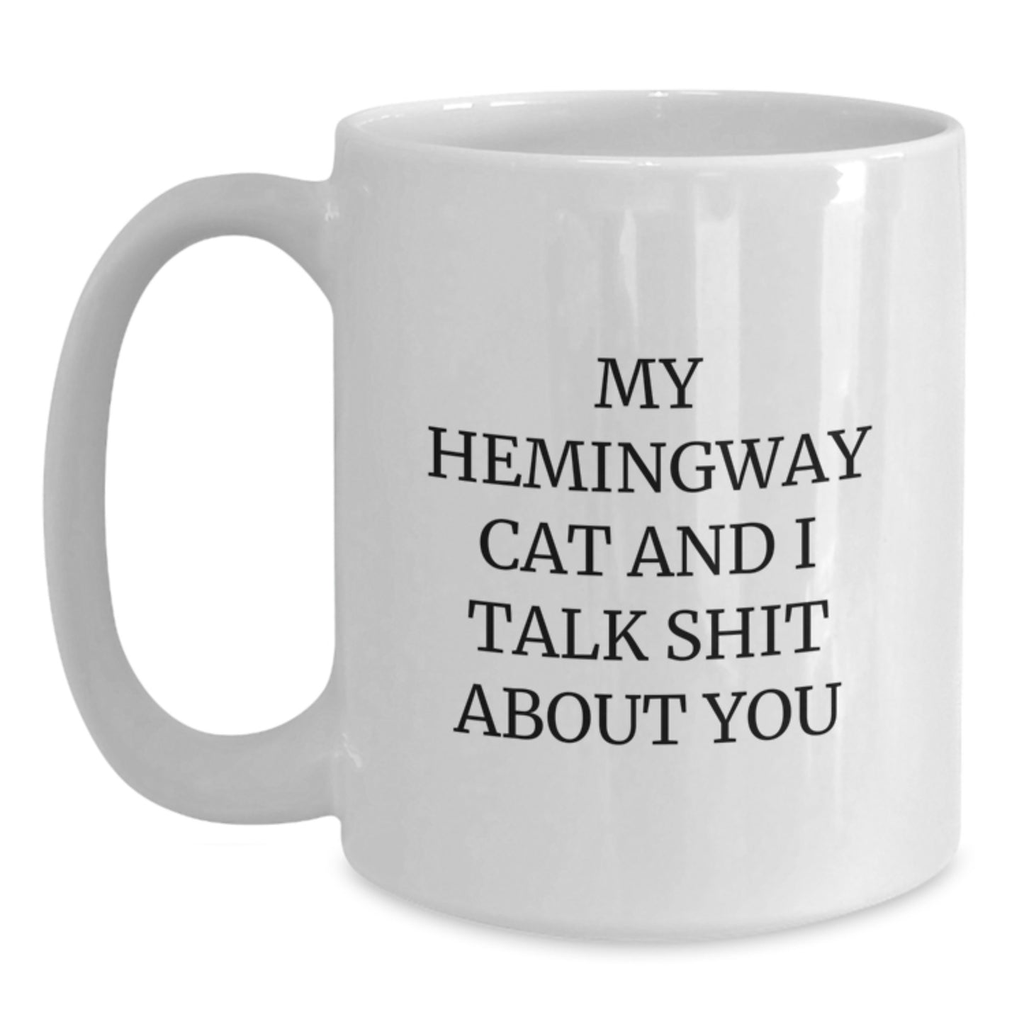Funny Hemingway Cat Gifts from Friends to Family for White Coffee Mug - Main