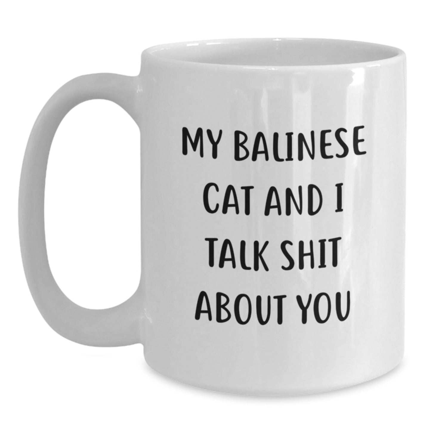 Funny Balinese Cat White Coffee Mug Gifts from Friends for Valentine's Lovers of Cute Cats - Main