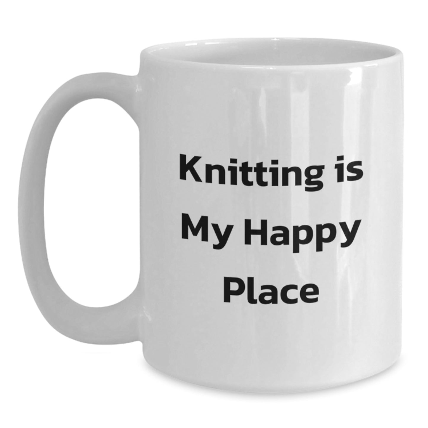 Knitting Gifts for Women Friends Family, Funny Quote White Coffee Mug, Valentine's Unique Gift from Mom Dad Sister, 11oz 15oz Ceramic Mug - Main