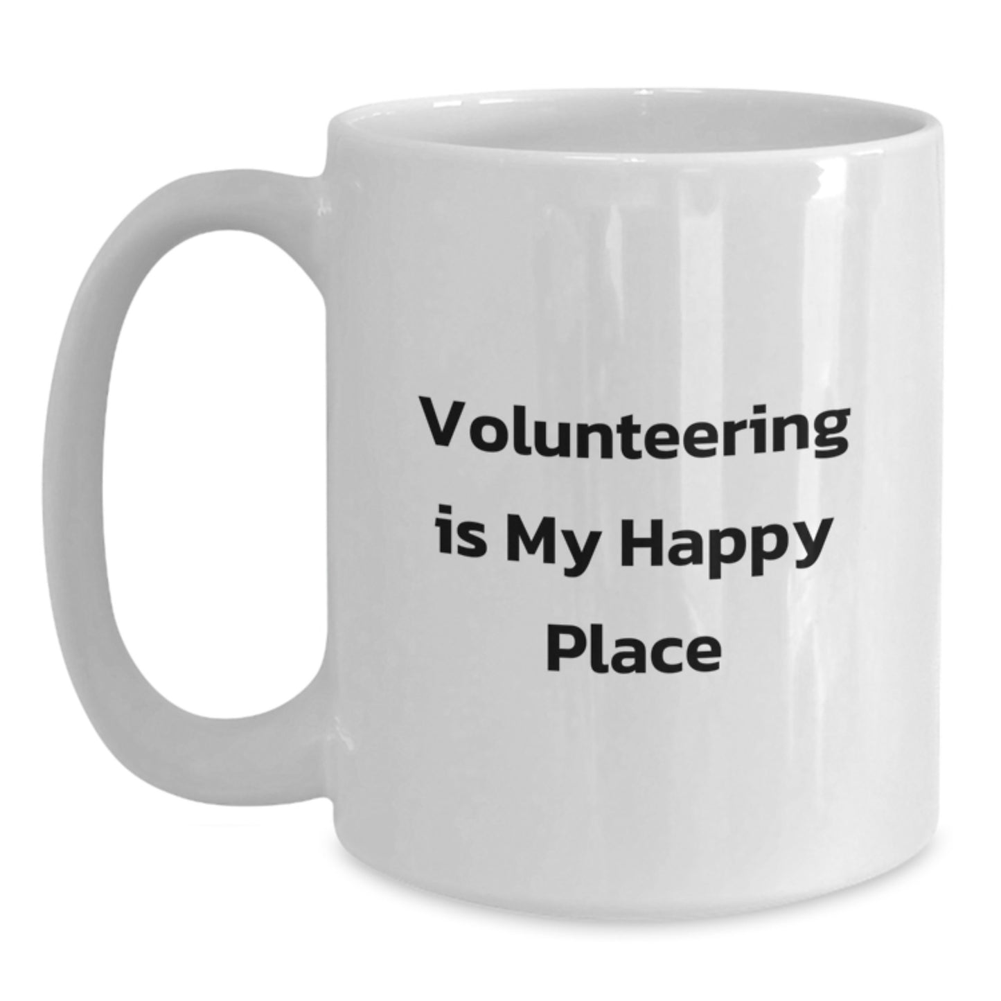 Funny Volunteering Gifts for Friends from Men, Gifts for Volunteering Enthusiasts, White Coffee Mug - Volunteering Is My Happy Place - Main