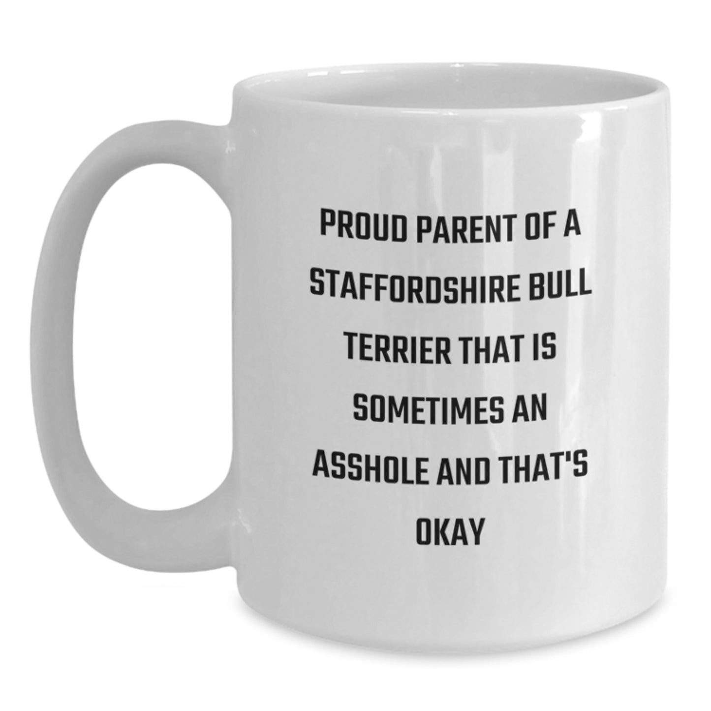 Staffordshire Bull Terrier Dog Dad Gifts Funny White Coffee Mugs Gifts from Mum for Dad Father's Day Unique - Main